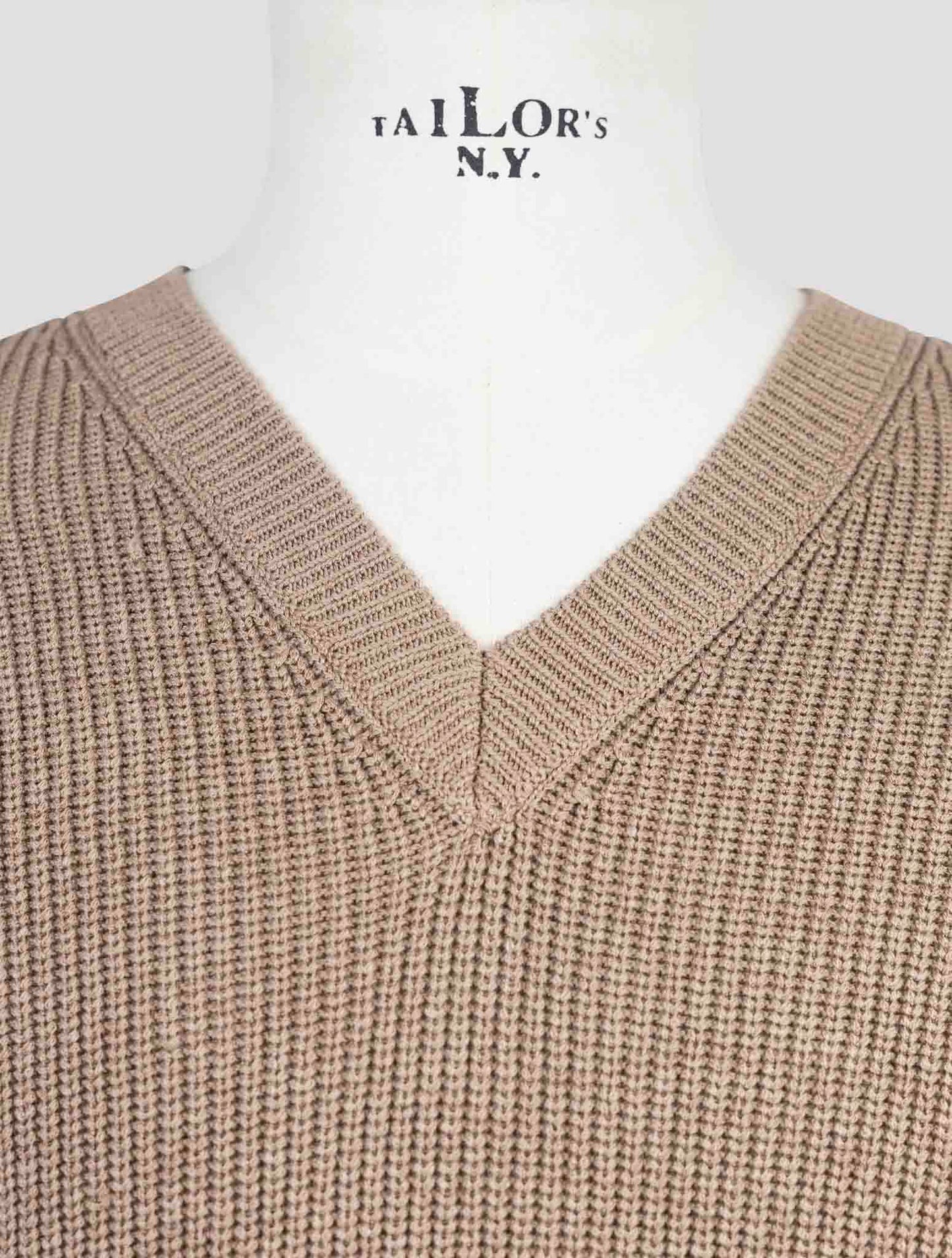 Kiton Brown Cotton Silk Sweater V-Neck
