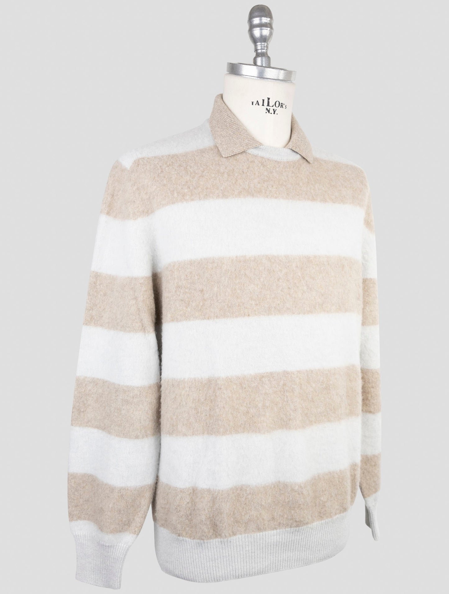 Kiton Gray Brown Cashmere Sweater Polo