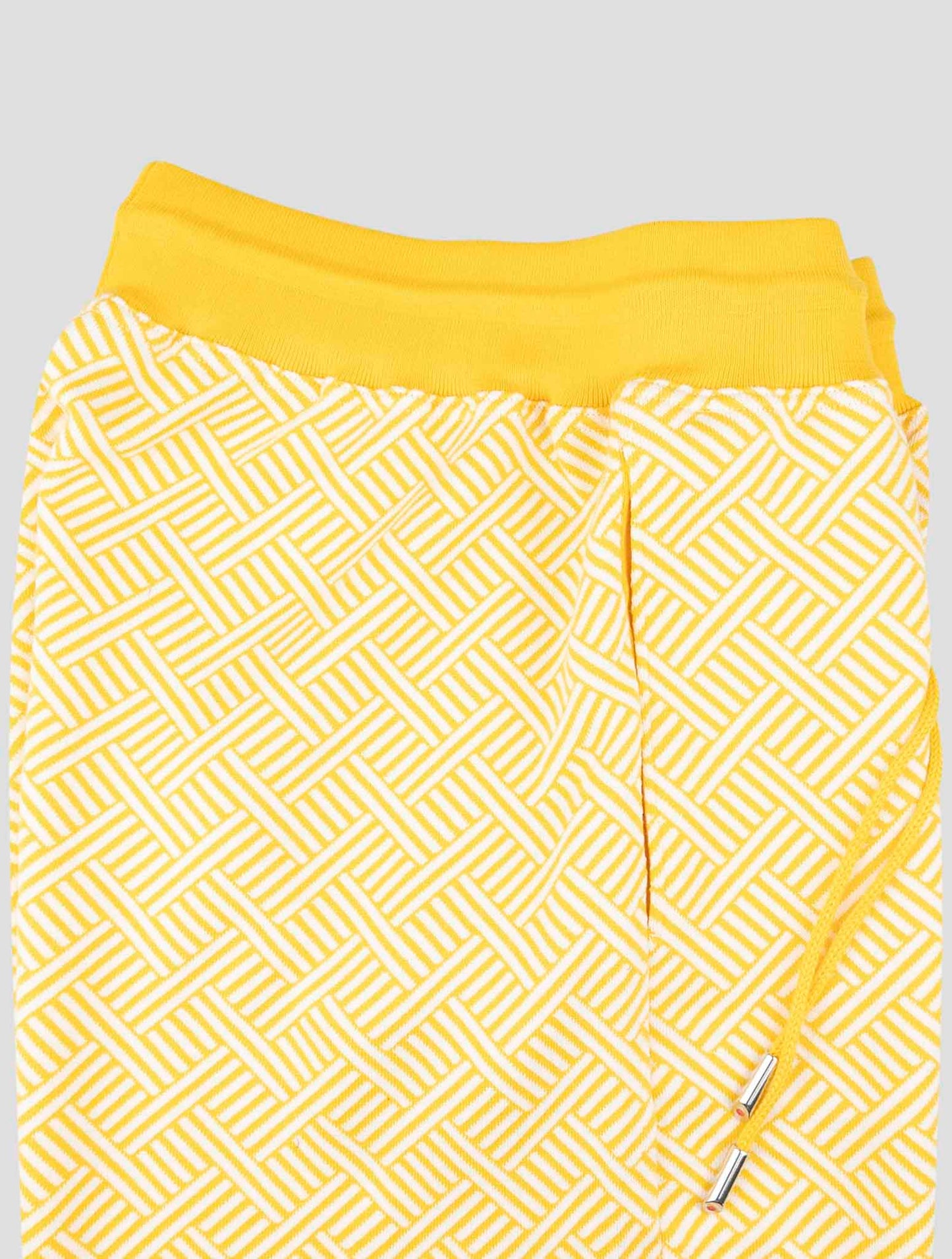 Kiton Yellow White Cotton Short Pant