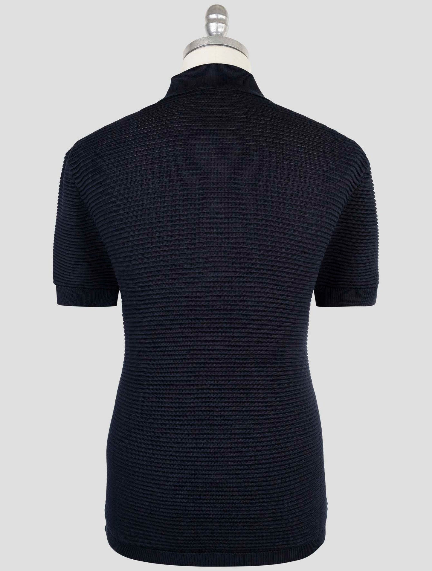 Kiton Blue Silk Cotton Sweater Polo