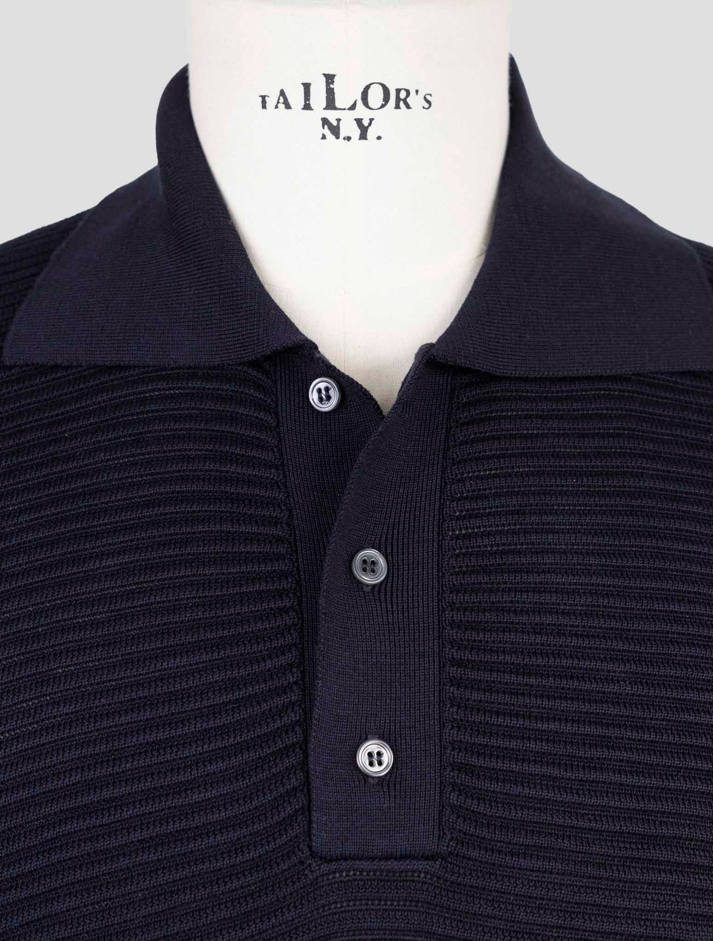 Kiton Blue Silk Cotton Sweater Polo