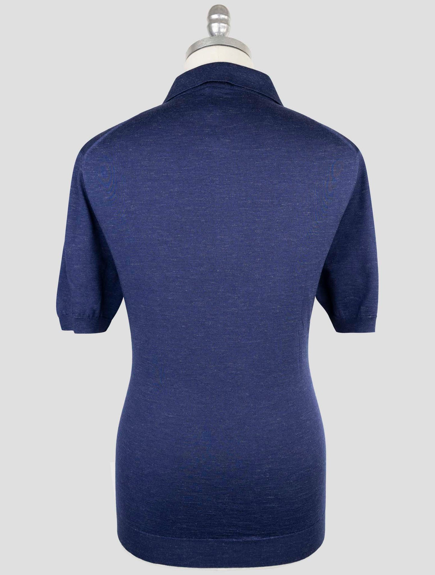 Kiton Blue Silk Cashmere Linen Polo
