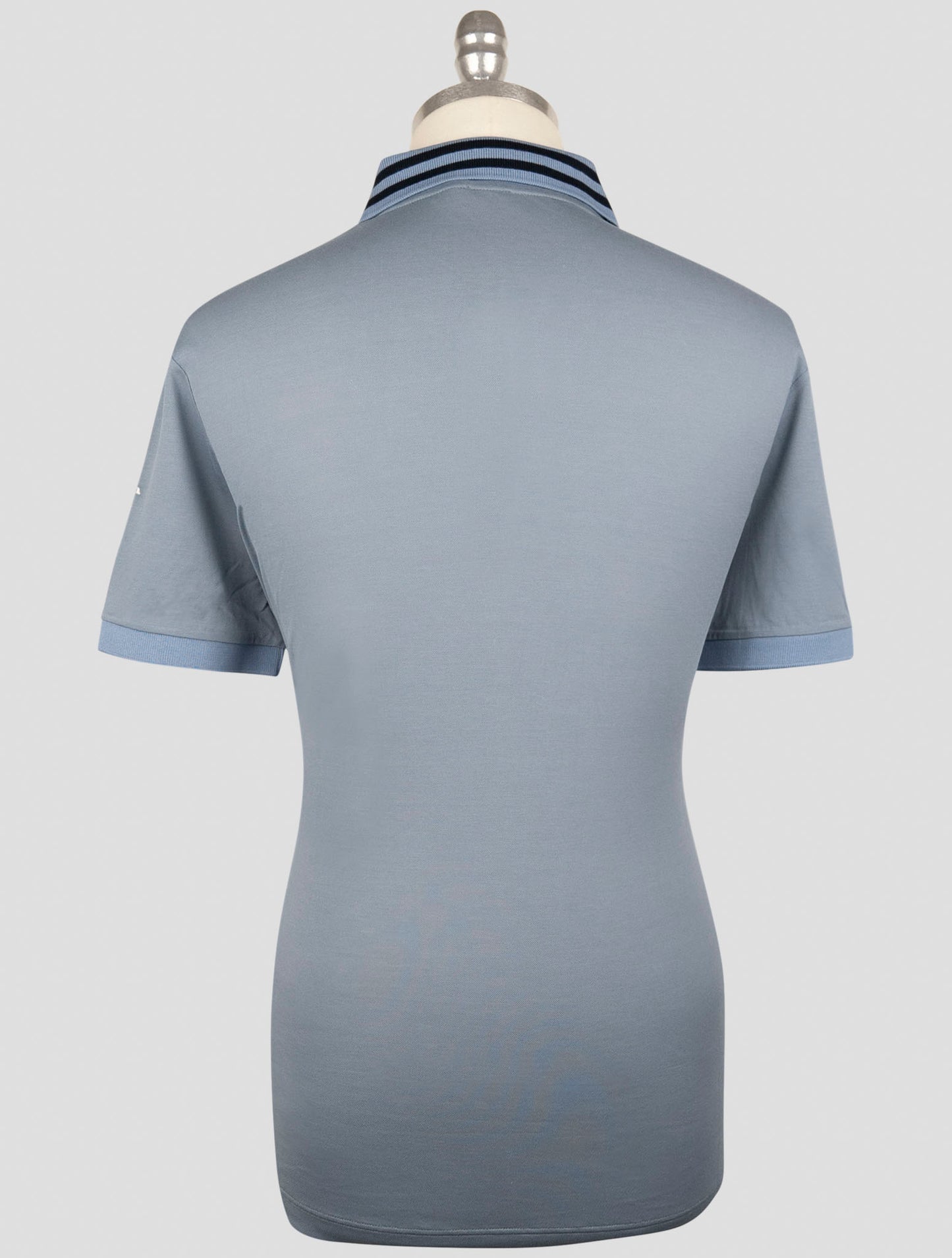 Kiton Light Blue Cotton Polo Half Zip