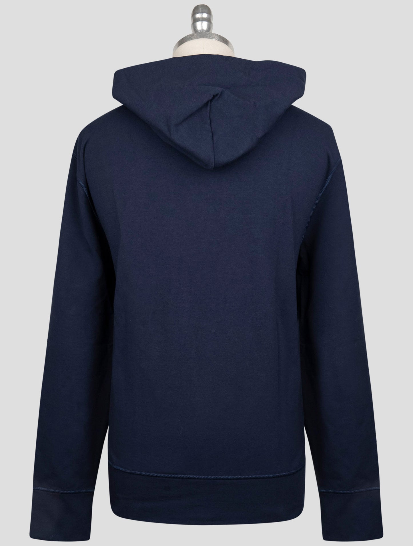 Kiton Blue Cotton Ea Sweater Hoodie