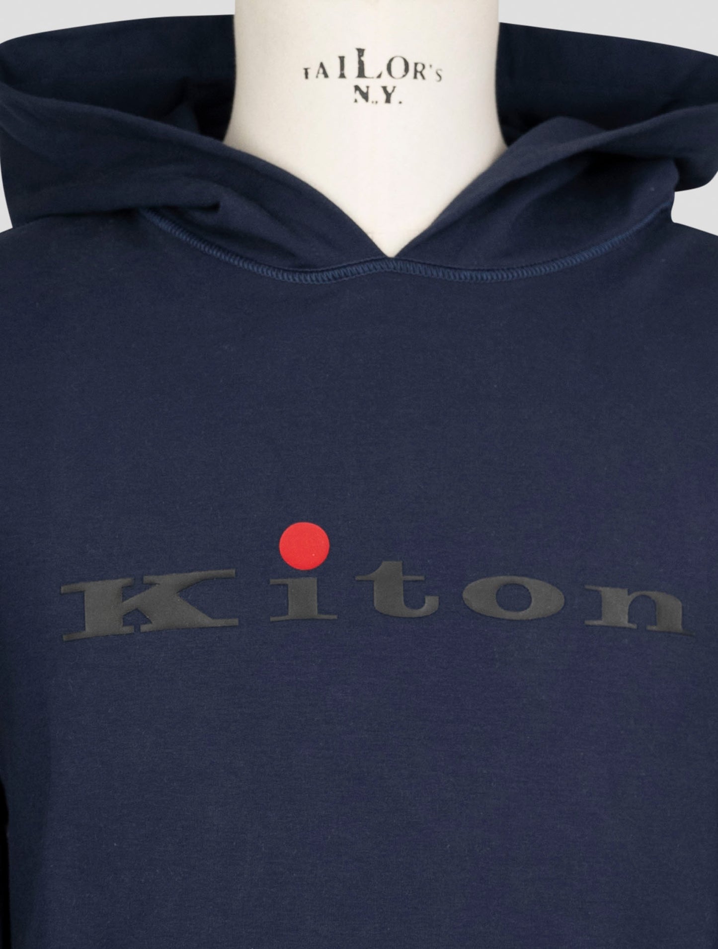 Kiton Blue Cotton Ea Sweater Hoodie