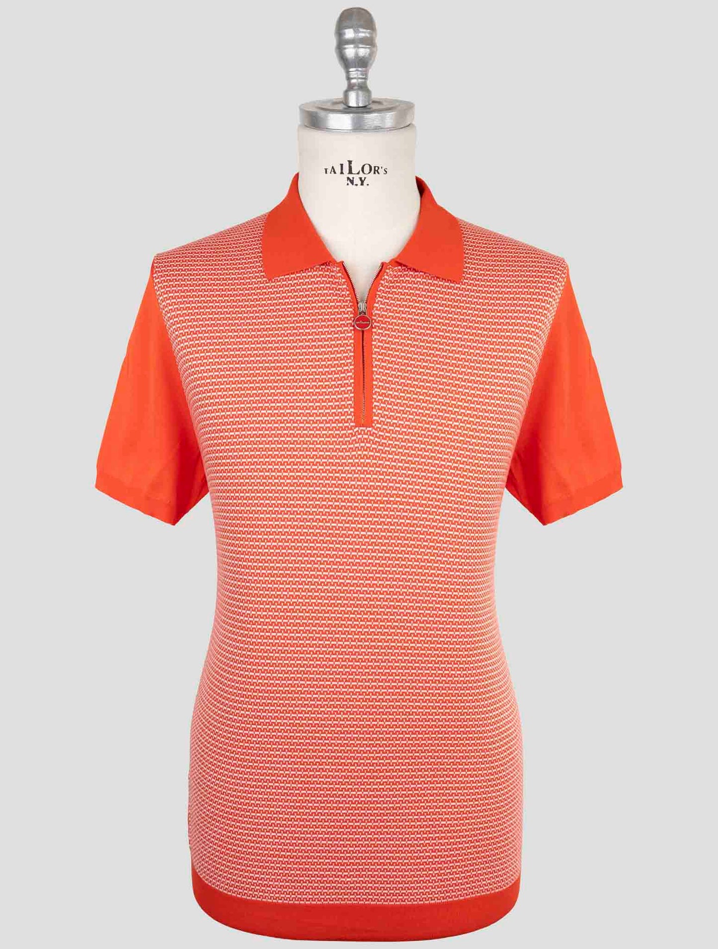 Kiton Red White Cotton Polo