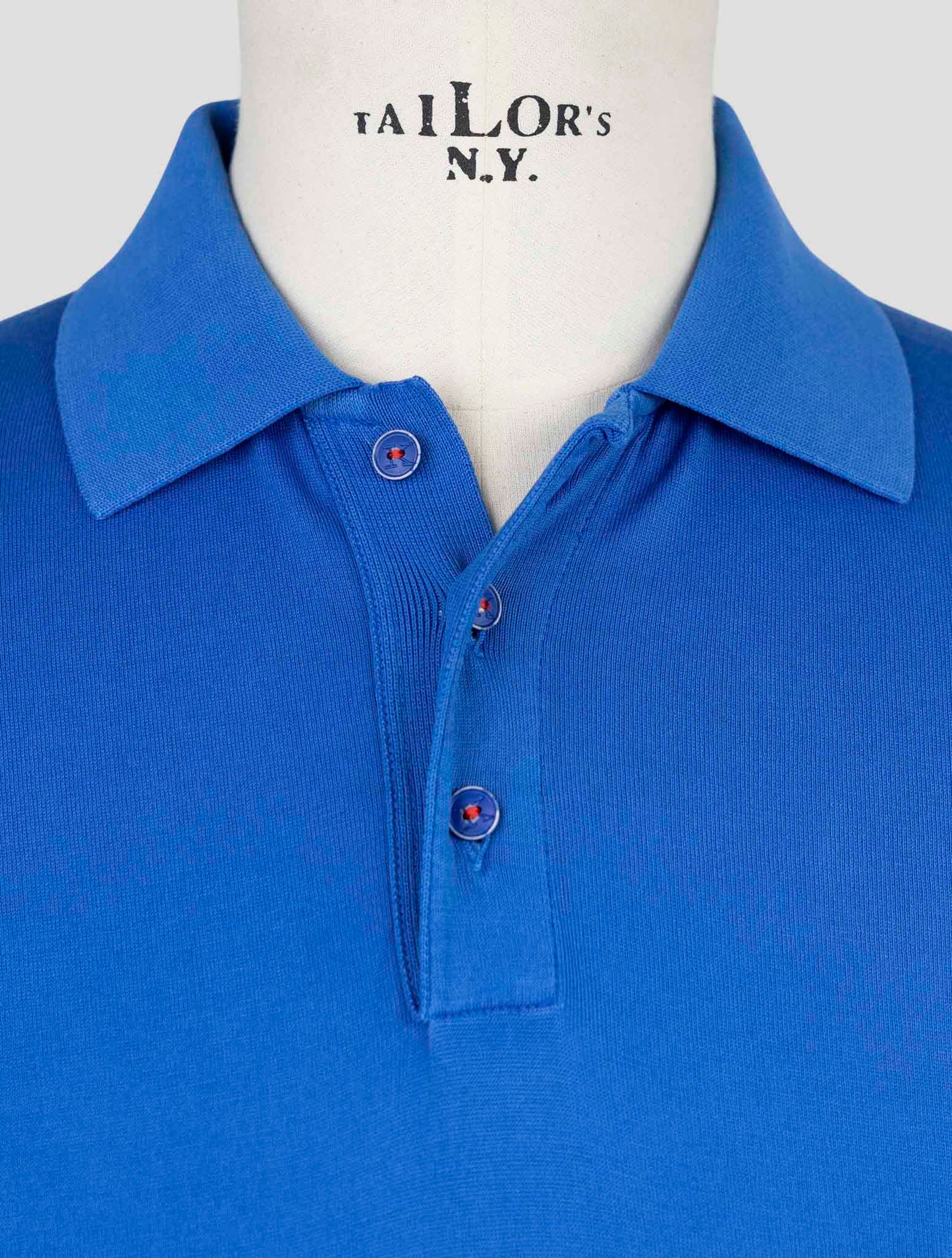 Kiton Blue Cotton Polo