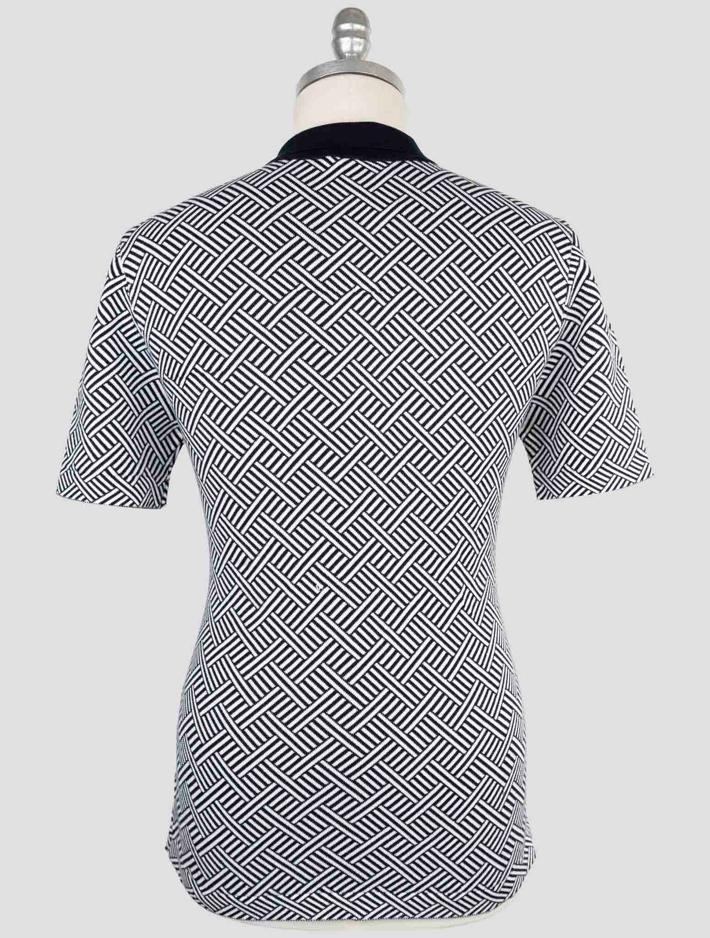 Kiton Blue White Cotton Polo Half Zip