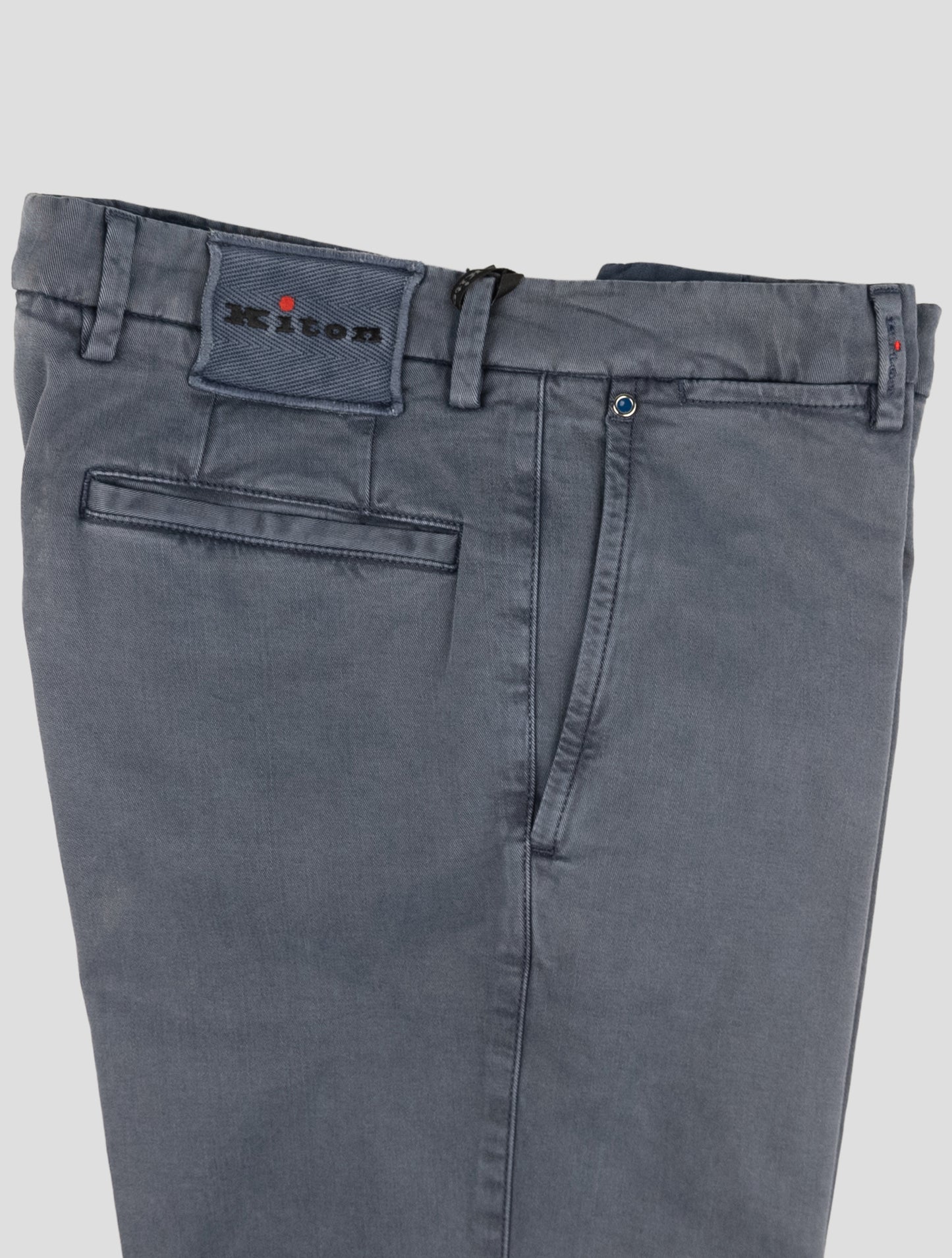 Kiton Blue Cotton Lyocell Ea Pants