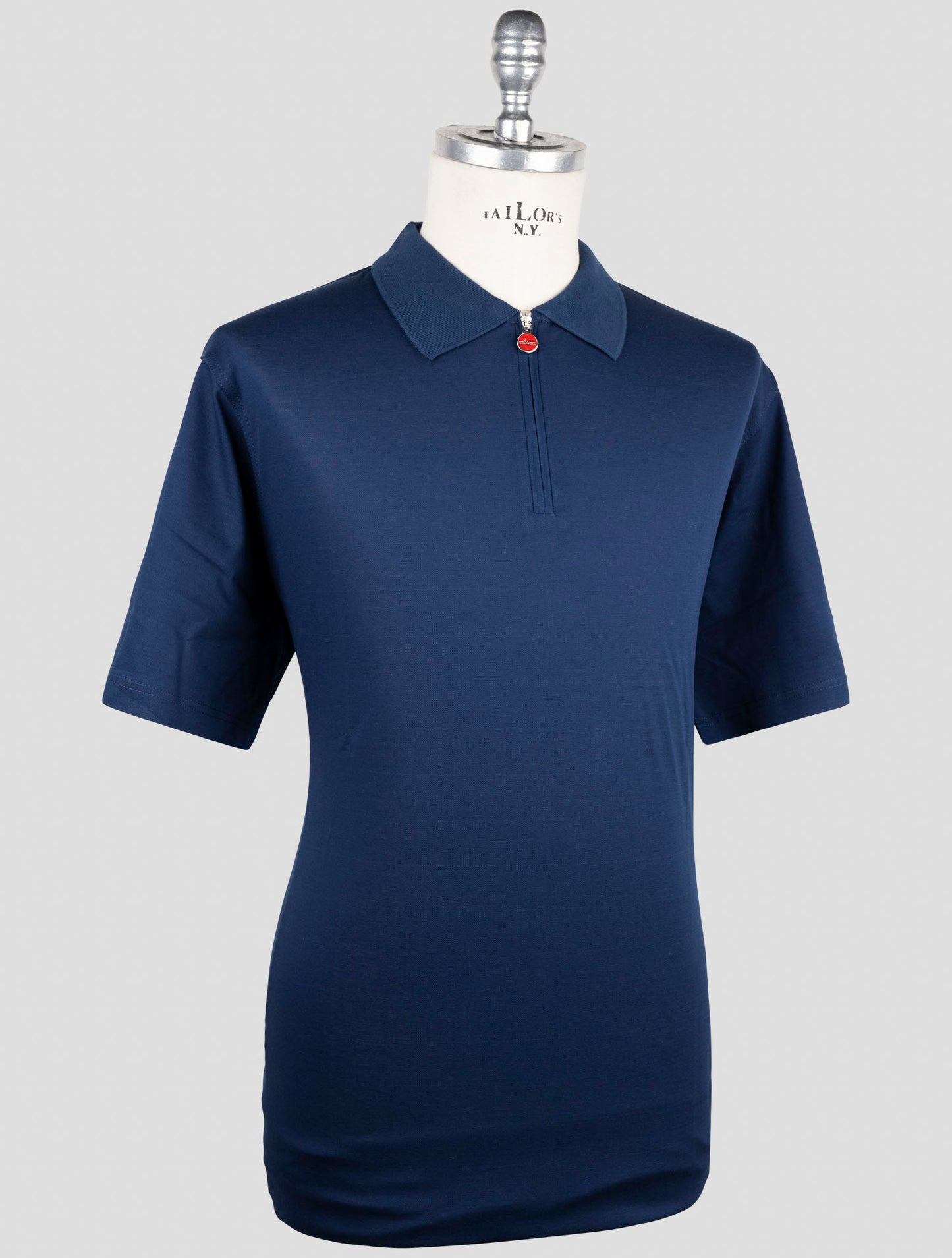 Kiton Blue Cotton Polo