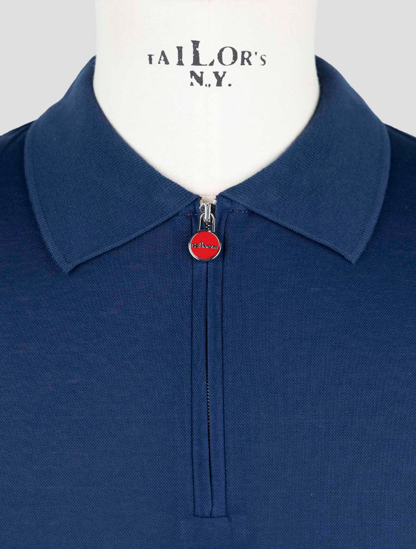 Kiton Blue Cotton Polo