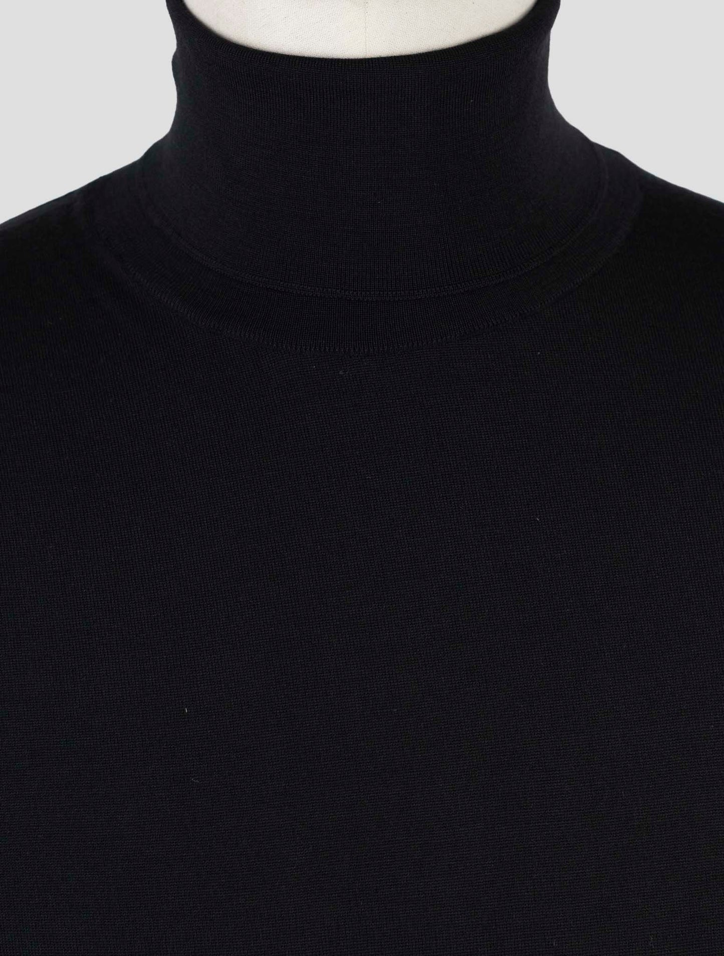 Kiton Black Wool Sweater Turtleneck