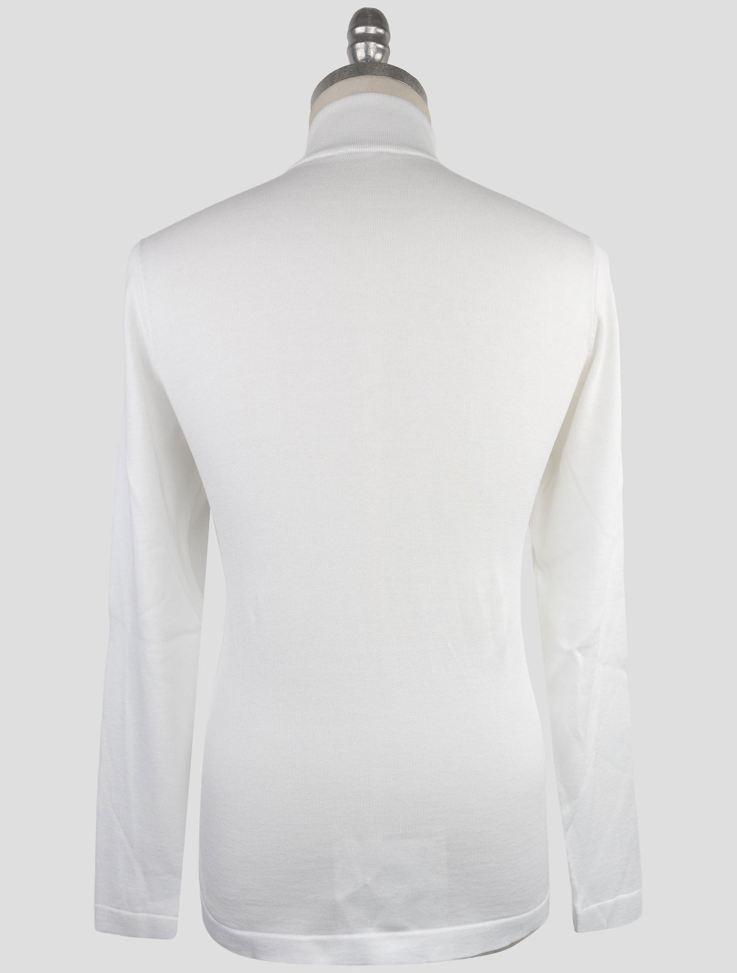 Kiton White Cotton Sweater Half Zip