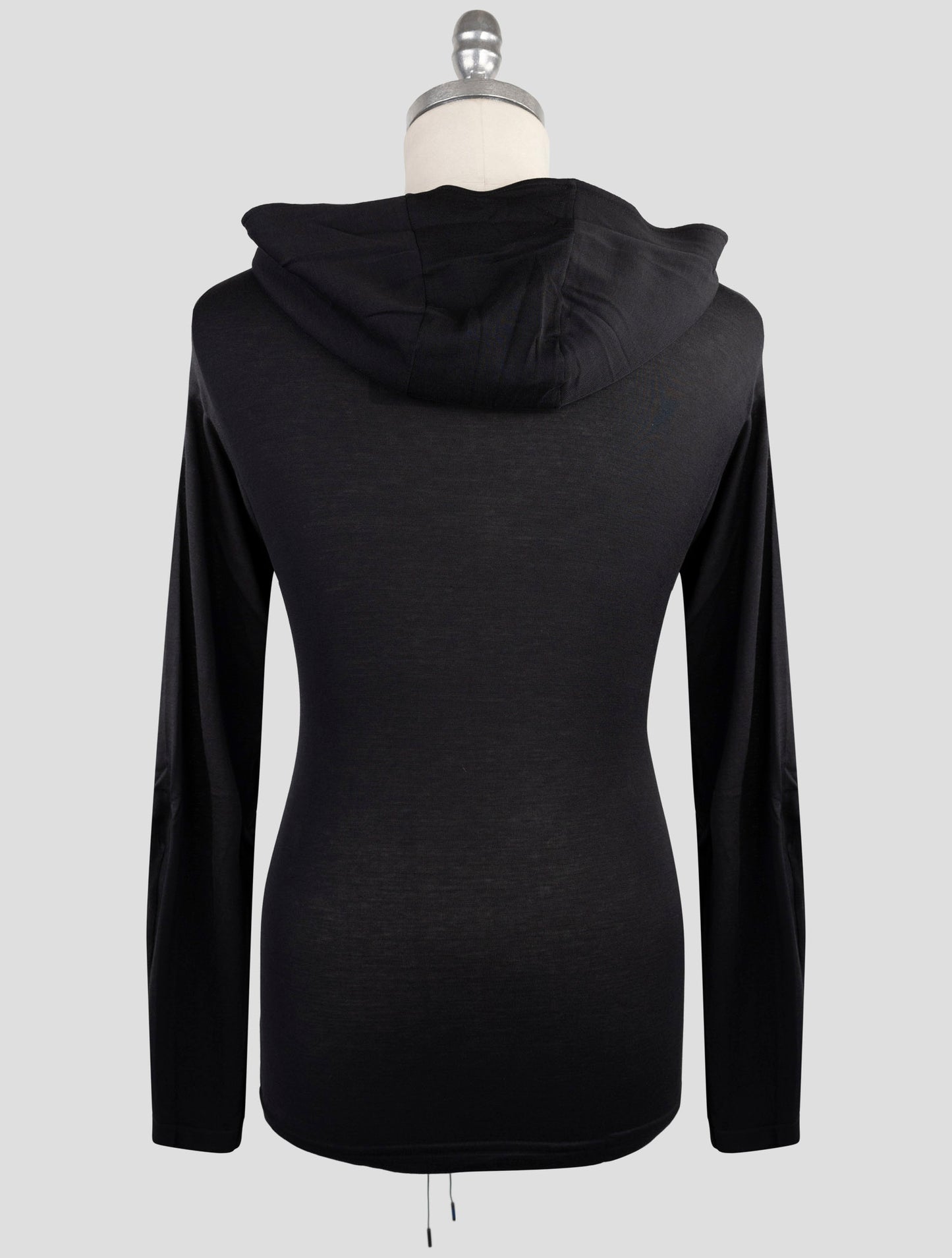 Kiton Knt Black Cotton Sweater Hoodie