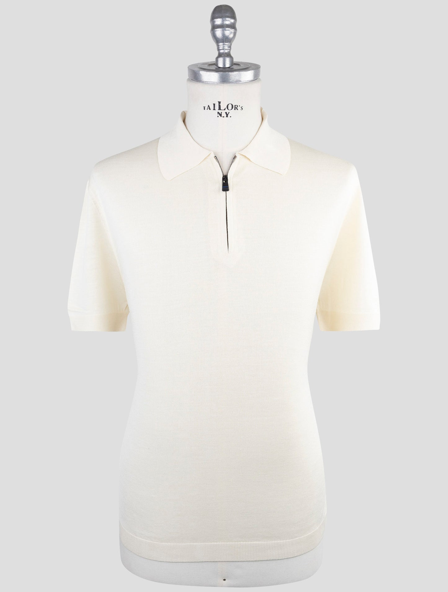 Kiton Knt White Silk Polo