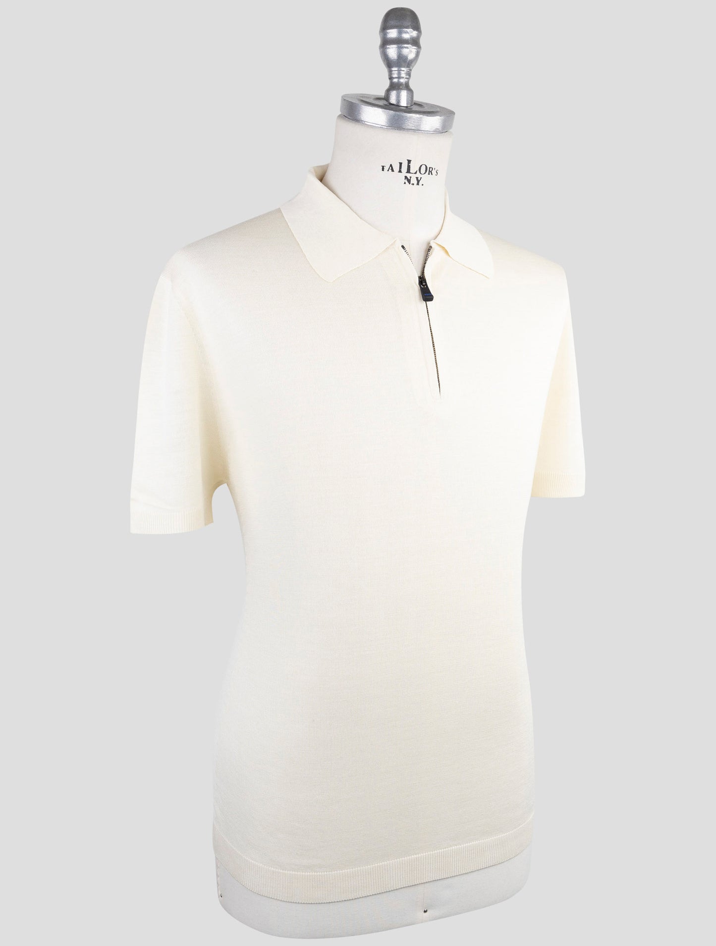 Kiton Knt White Silk Polo