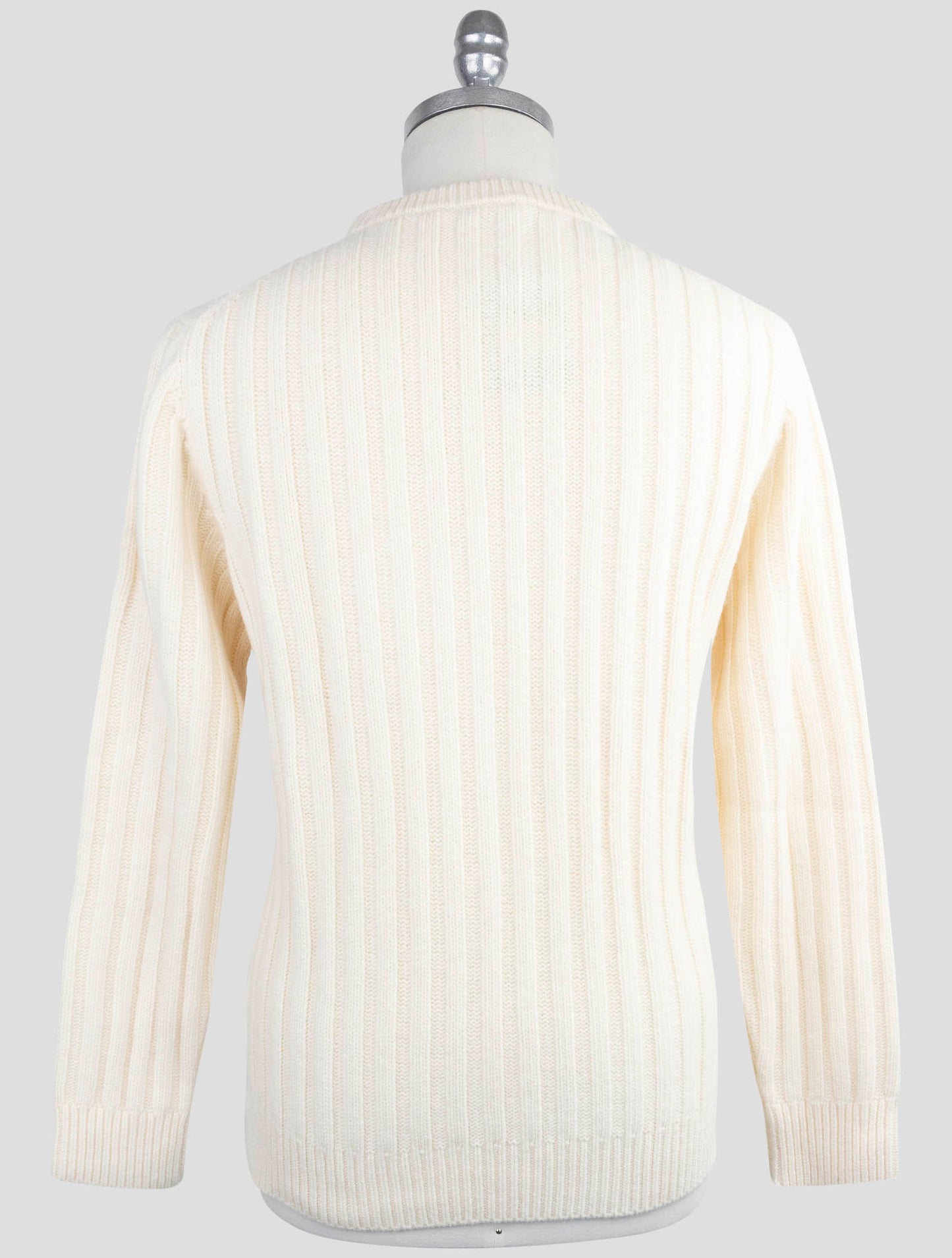 Kiton Knt White Virgin Wool Sweater Crewneck