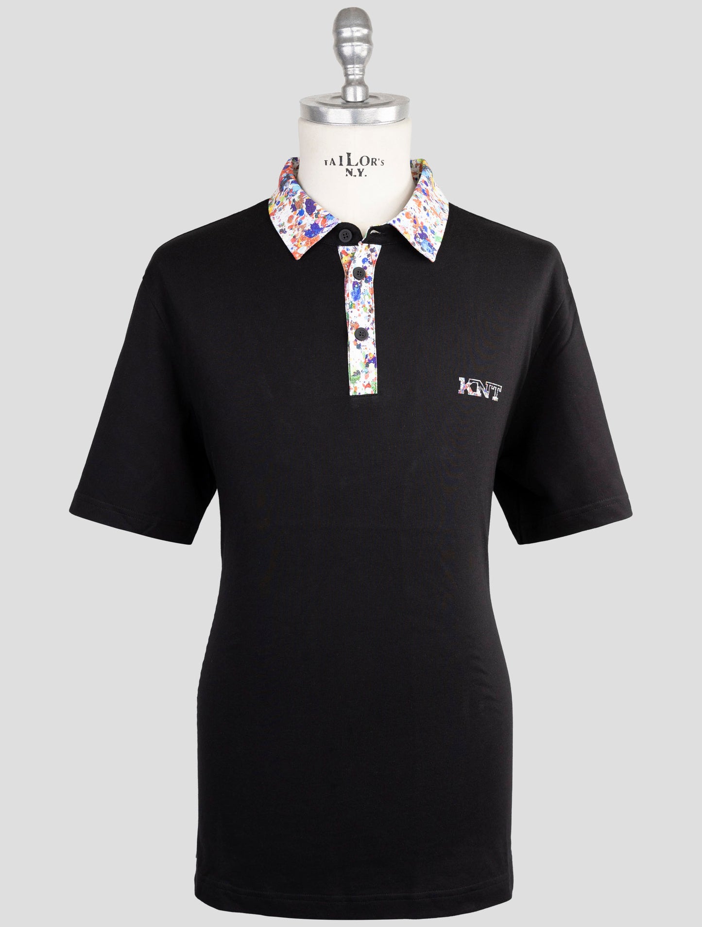 Kiton Knt Black Cotton Polo