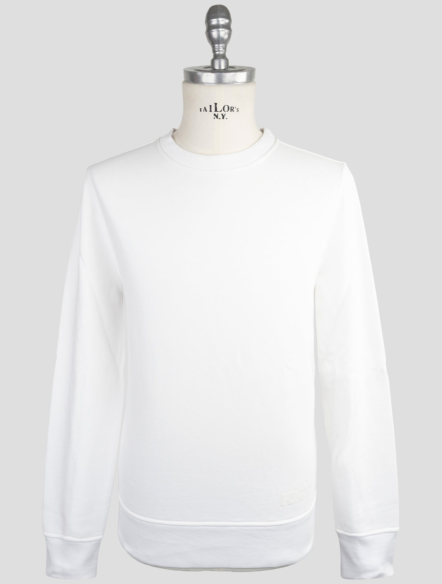 Kiton Knt White Cotton Sweater Crewneck
