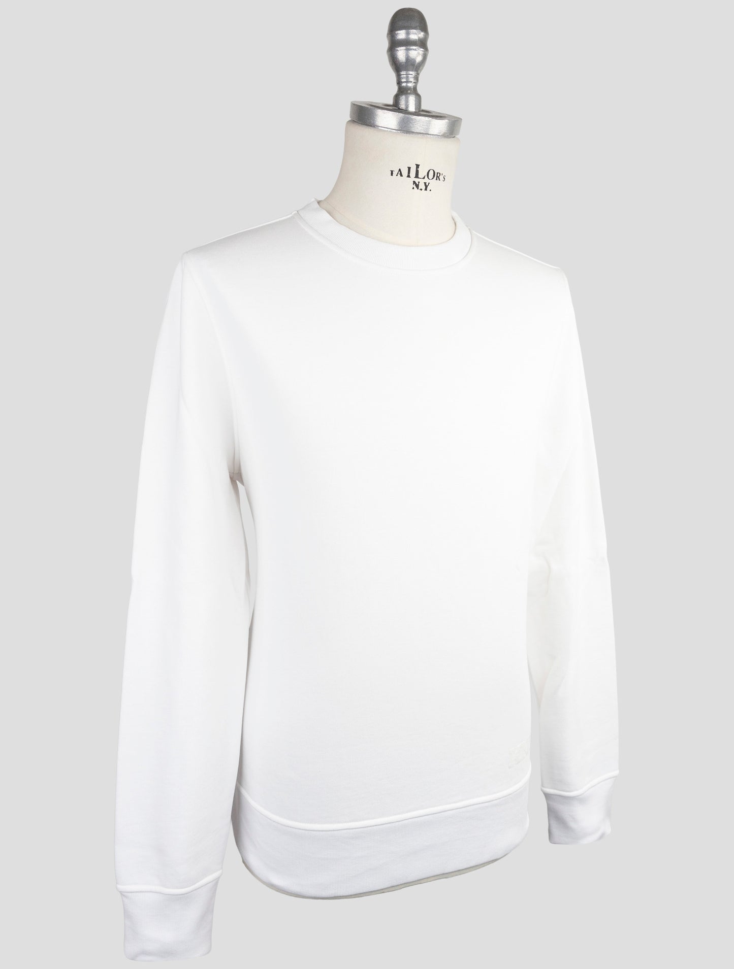 Kiton Knt White Cotton Sweater Crewneck