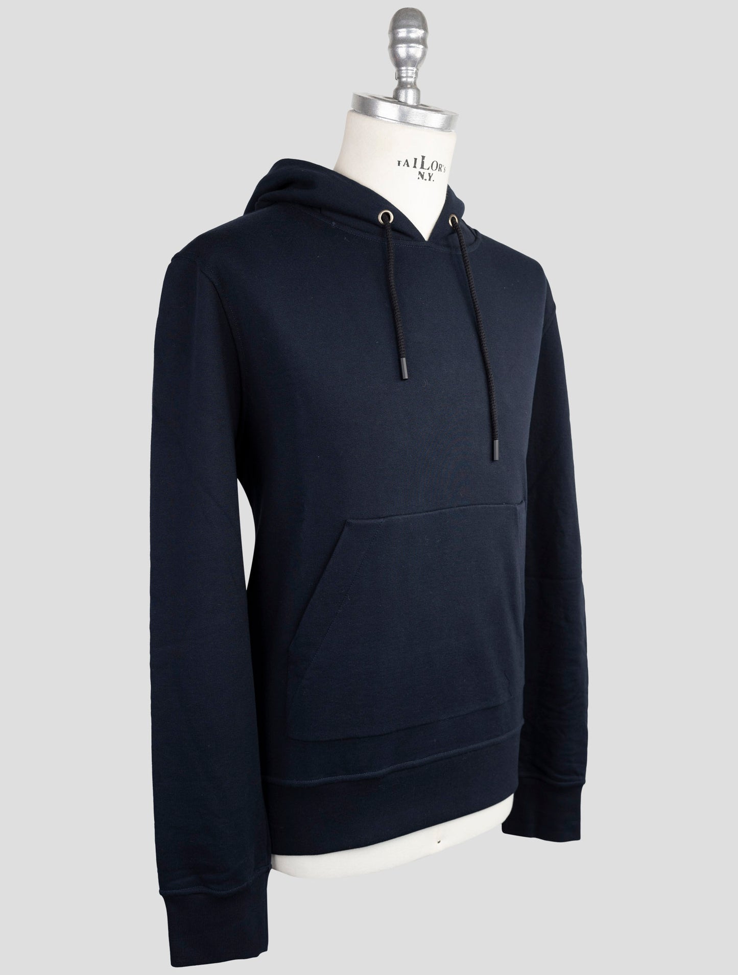 Kiton Knt Blue Cotton Sweater Hoodie