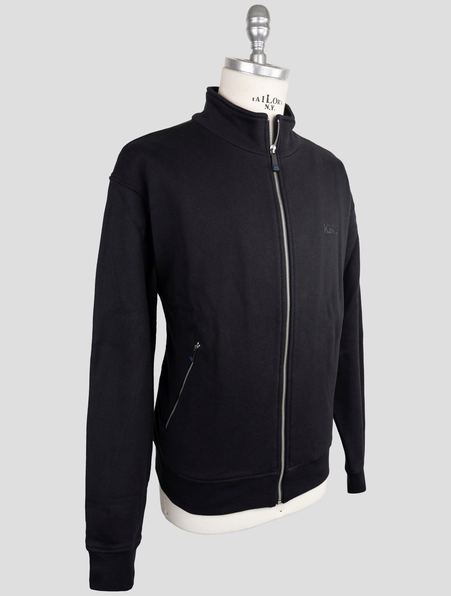 Kiton Knt Black Cotton Sweater Full Zip