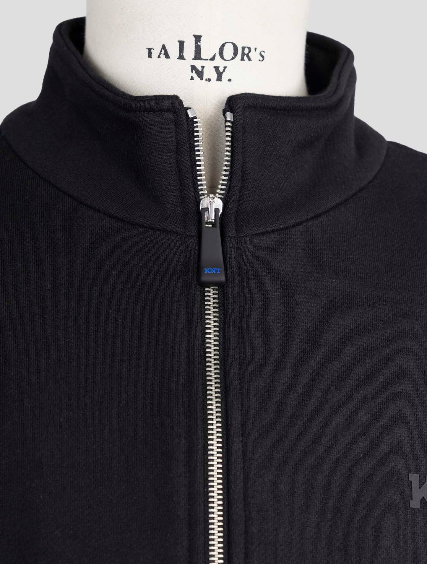Kiton Knt Black Cotton Sweater Full Zip