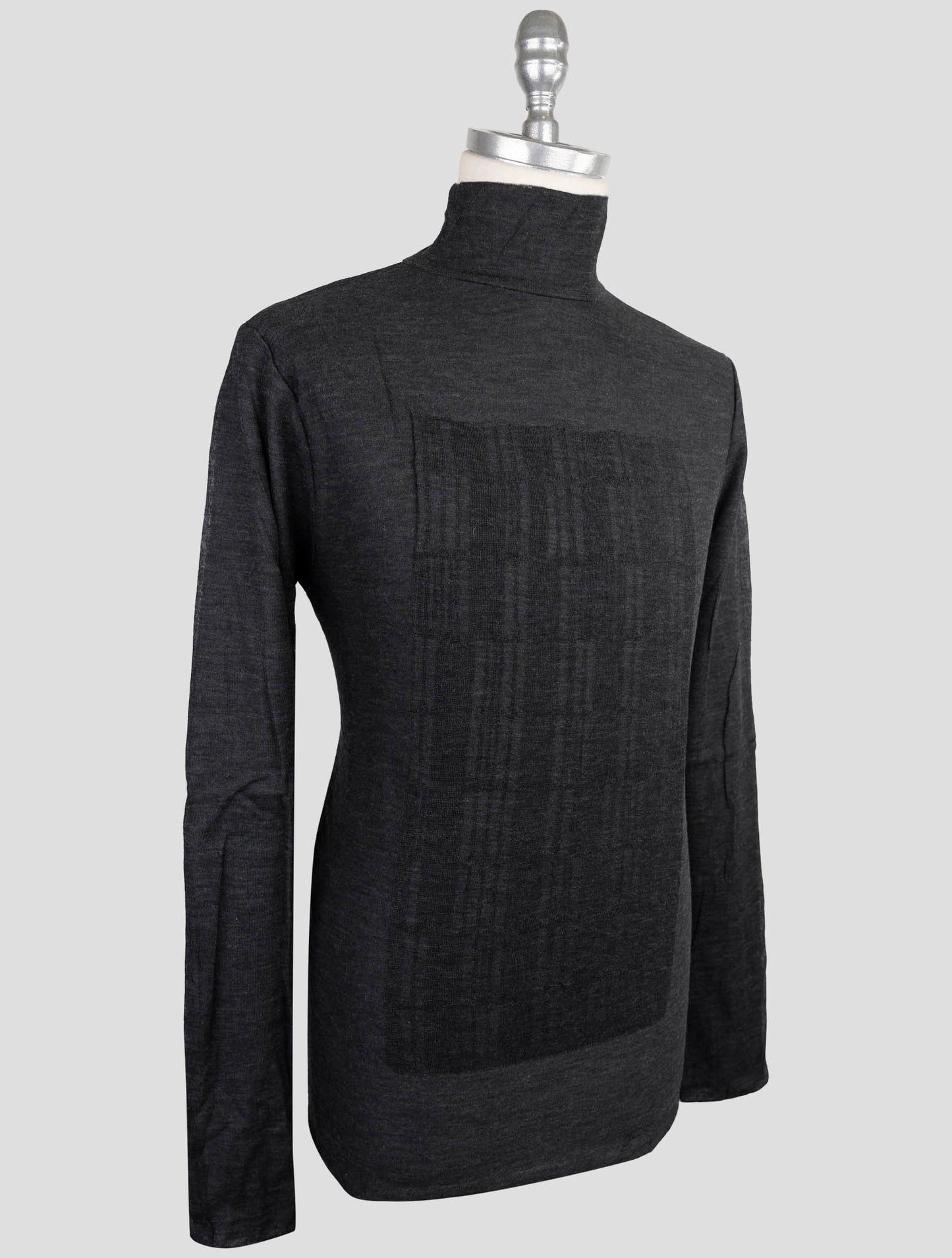 Kiton Knt Gray WoolCashmere Sweater Half Neck