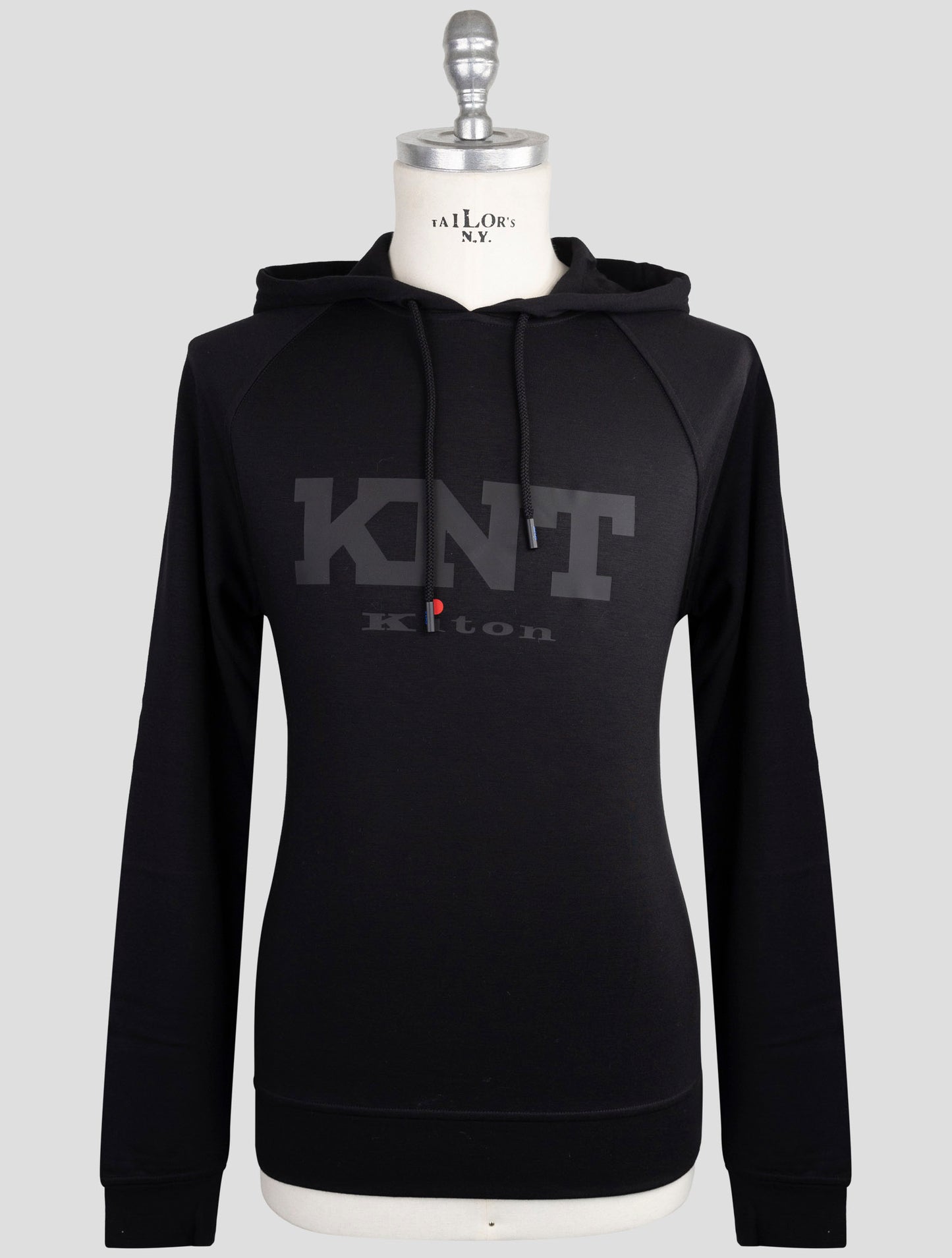 Kiton Knt Black Viscose Ea Sweater Hoodie