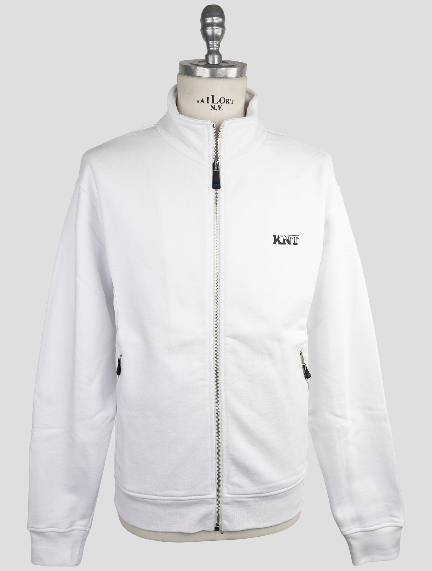 Kiton Knt White Cotton Sweater Full Zip