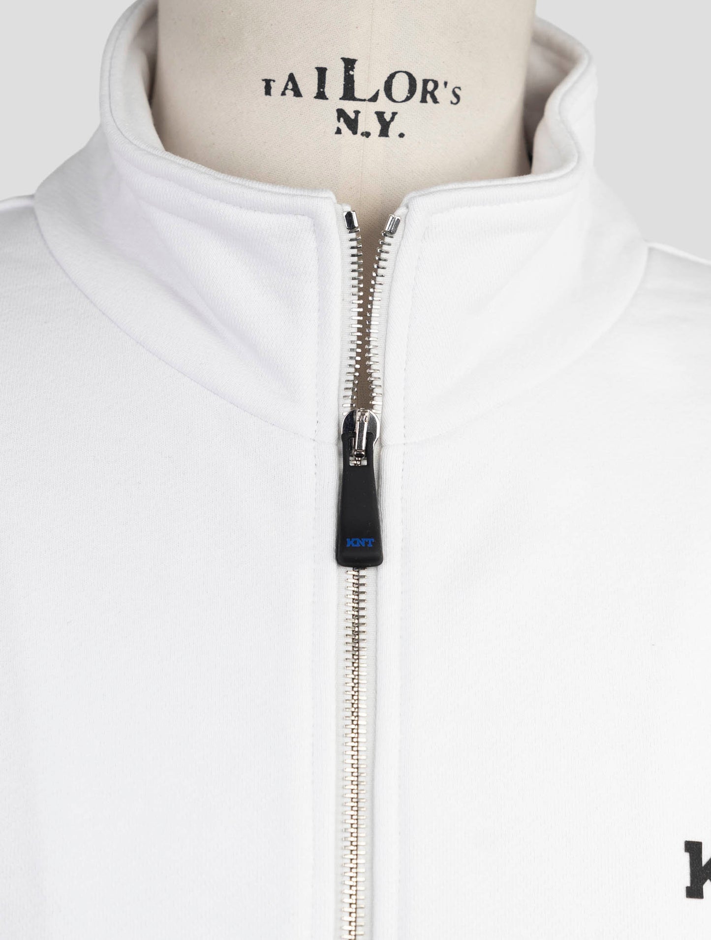 Kiton Knt White Cotton Sweater Full Zip