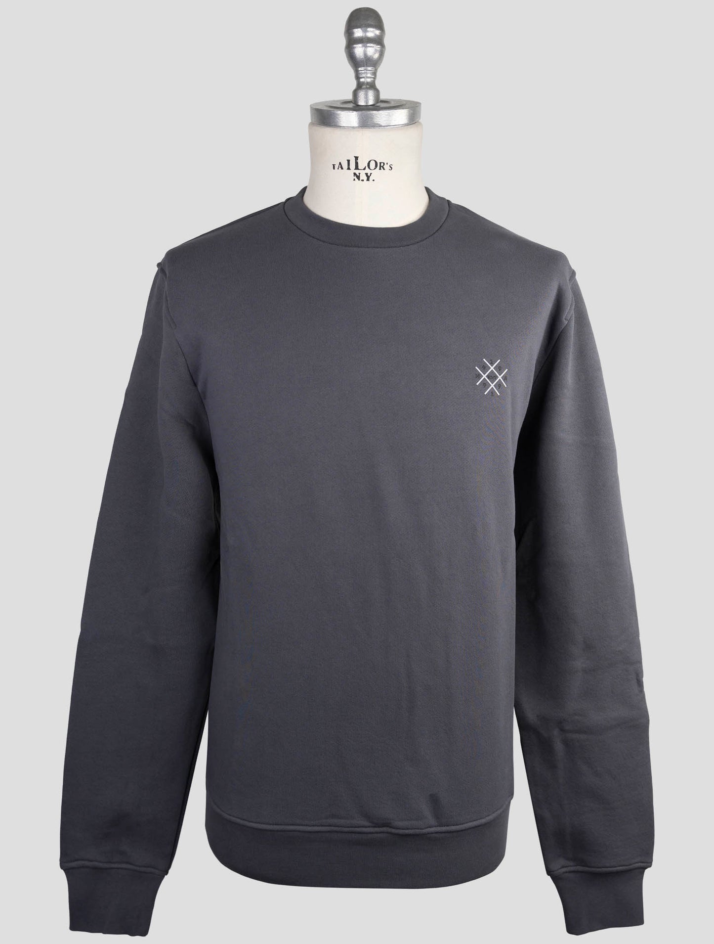 Kiton Knt Gray Cotton Sweater Crewneck