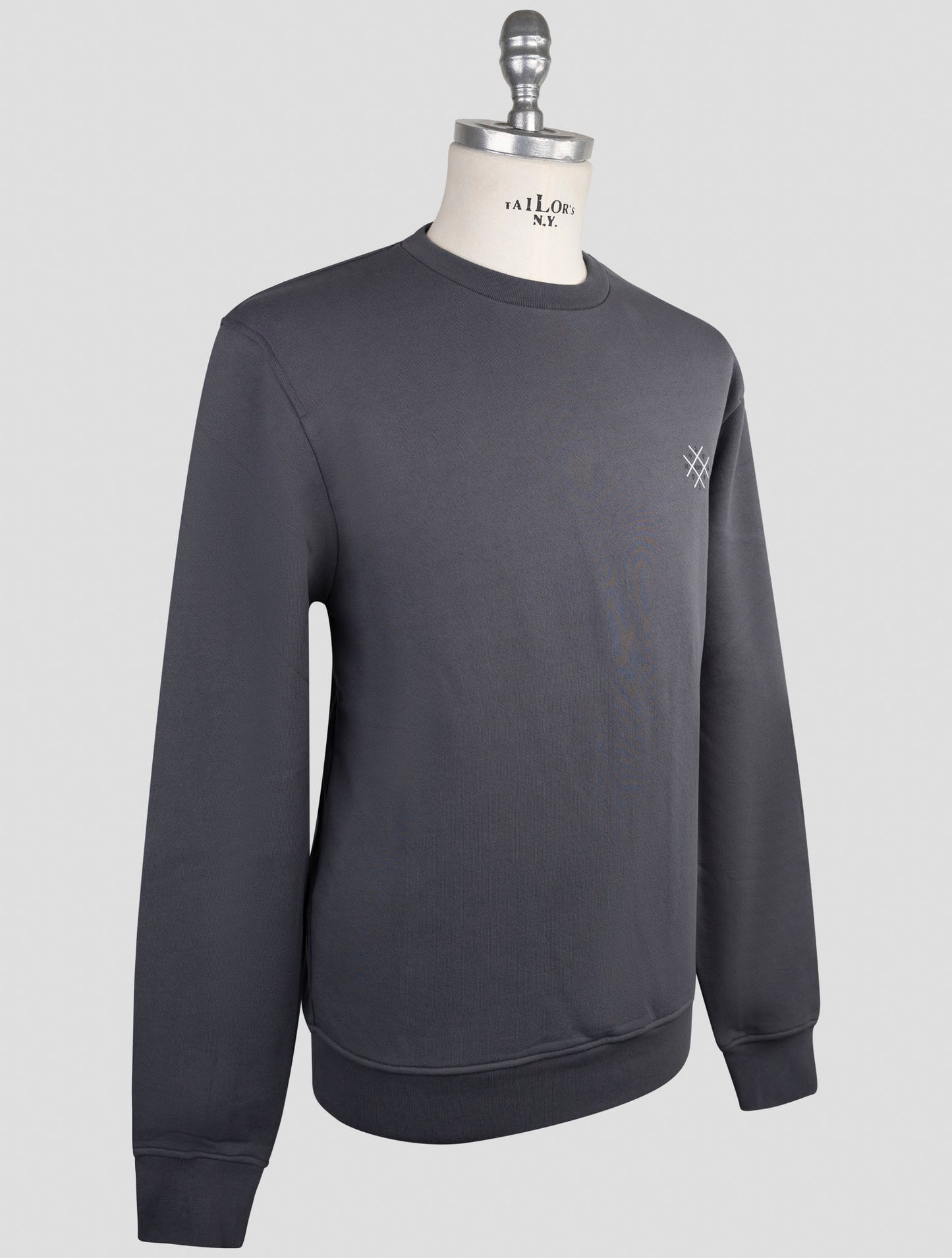 Kiton Knt Gray Cotton Sweater Crewneck