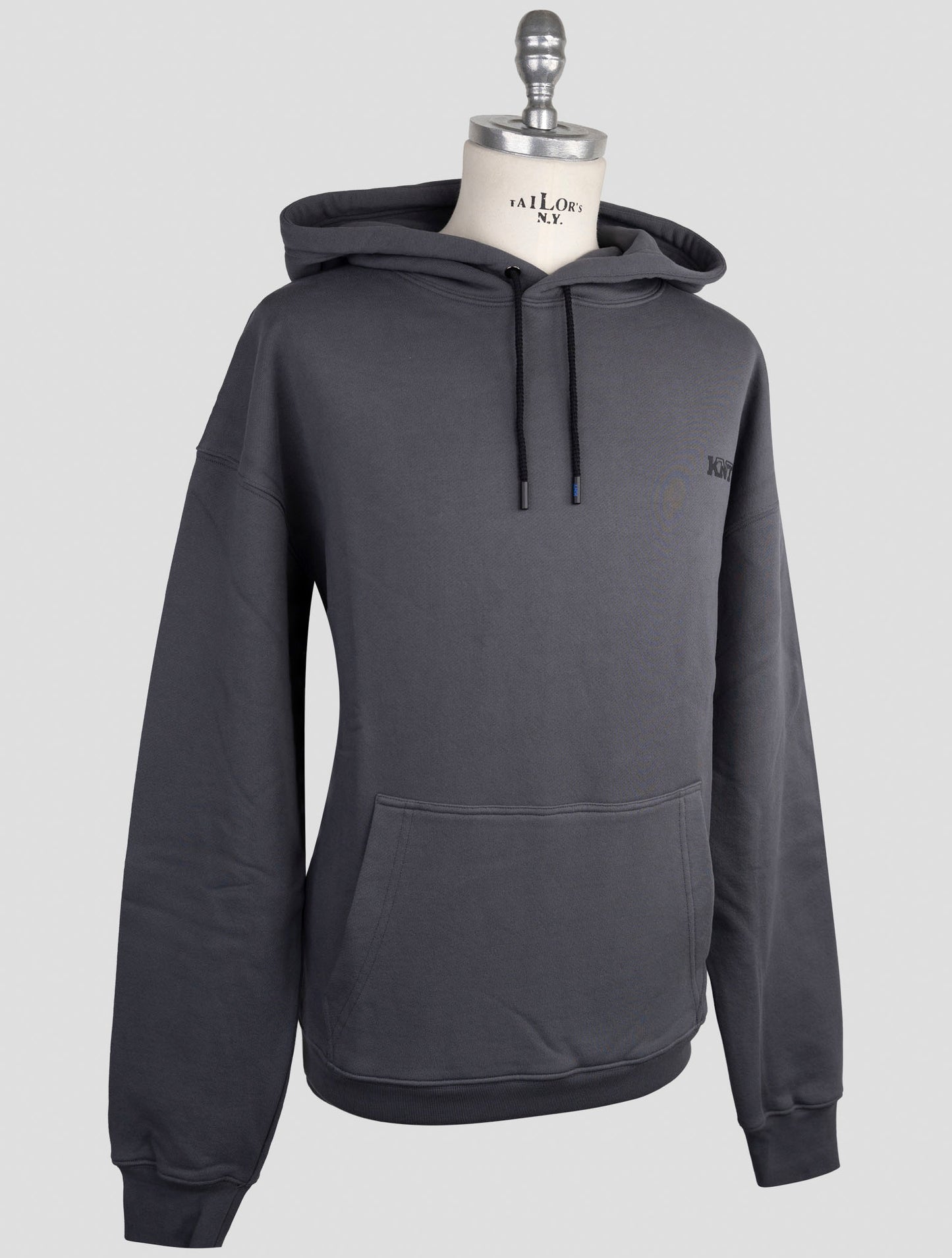 Kiton Knt Gray Cotton Sweater Hoodie