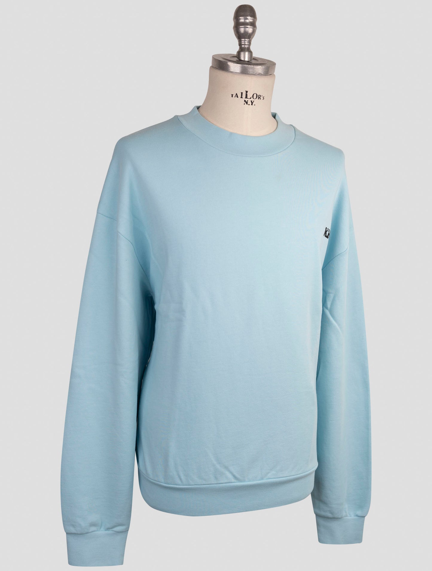 Kiton Knt Light Blue Cotton Sweater Crewneck