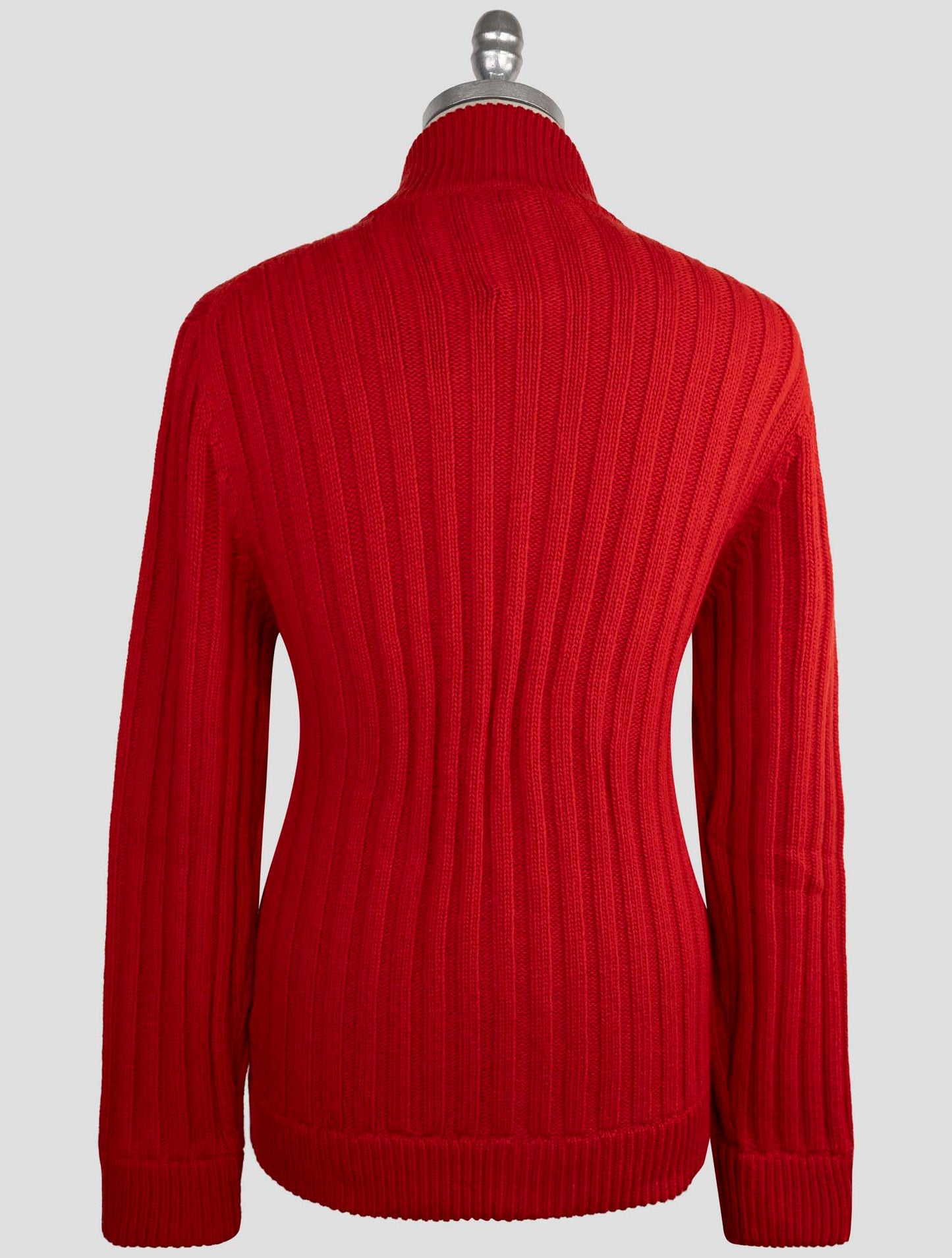 Kiton Knt Red Virgin Wool Sweater Cardigan