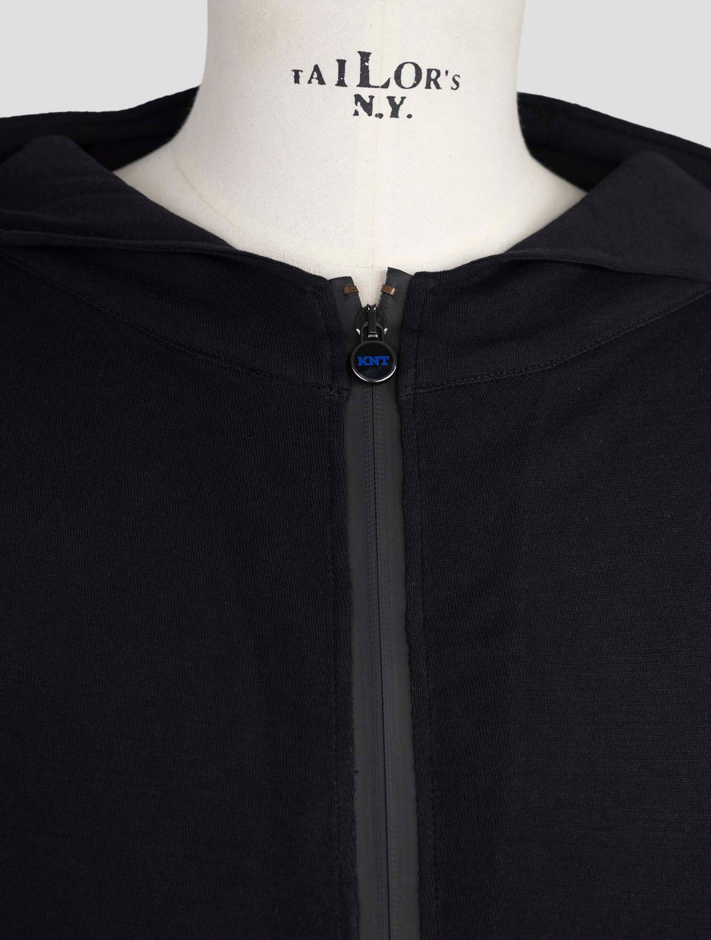 Kiton Knt Black Cotton Sweater Full Zip