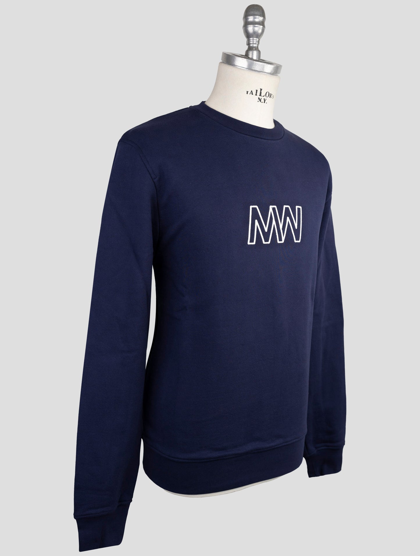 Kiton Knt Blue Cotton Sweater Crewneck