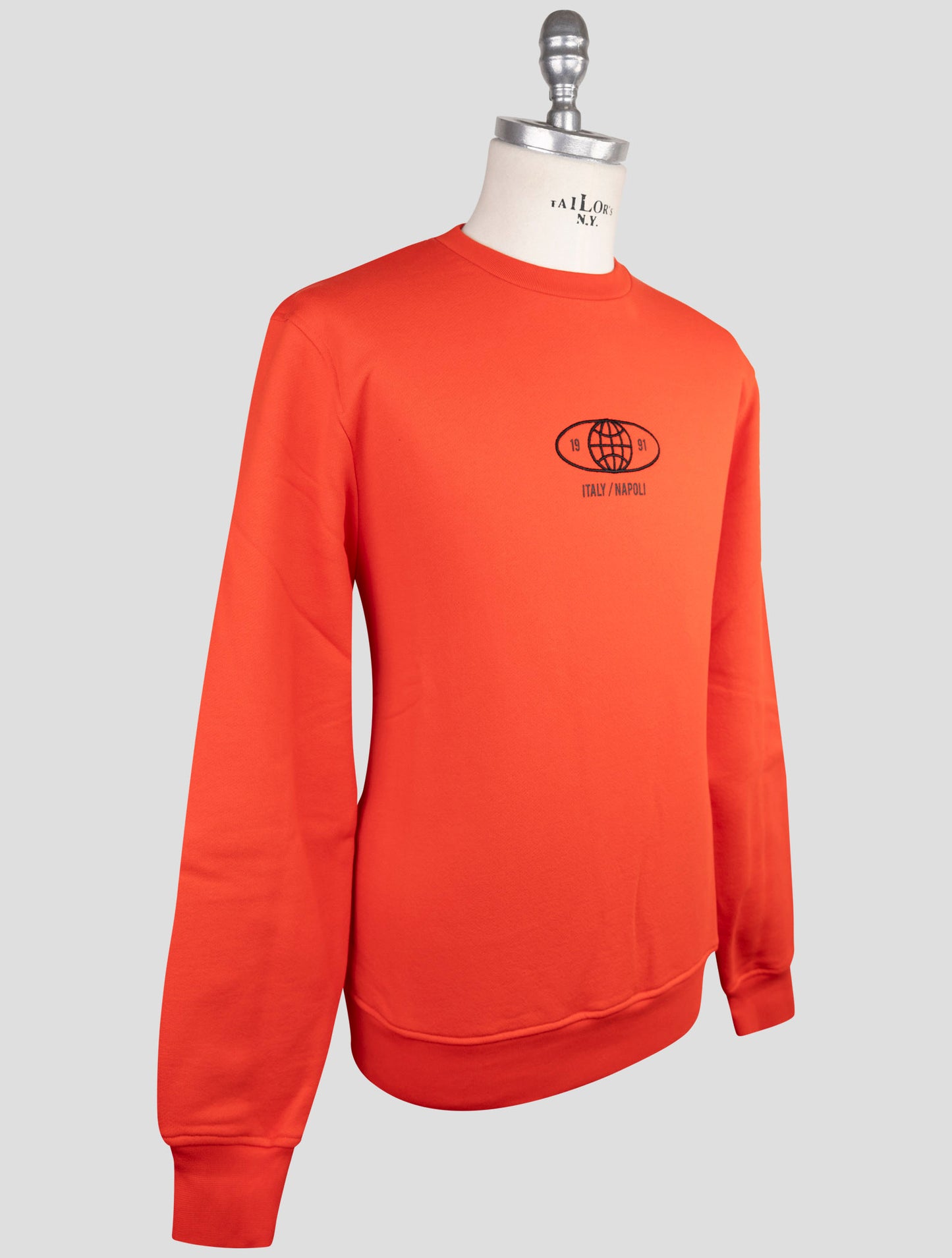 Kiton Knt Red Cotton Sweater Crewneck