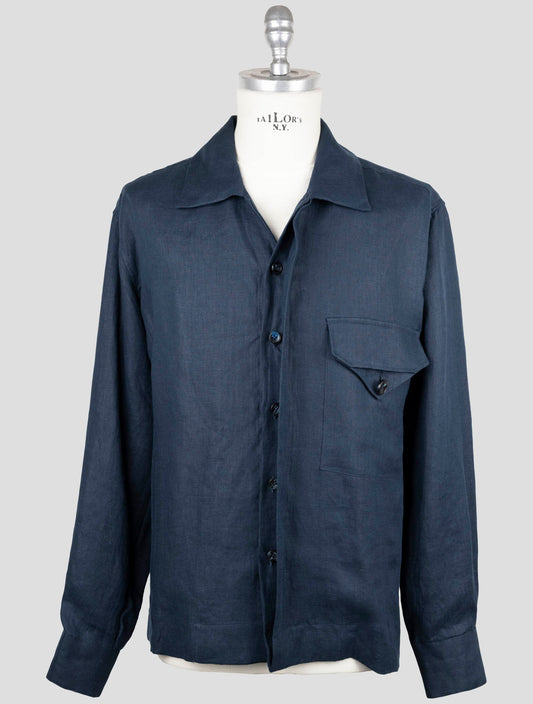 Kiton Blue Linen Shirt