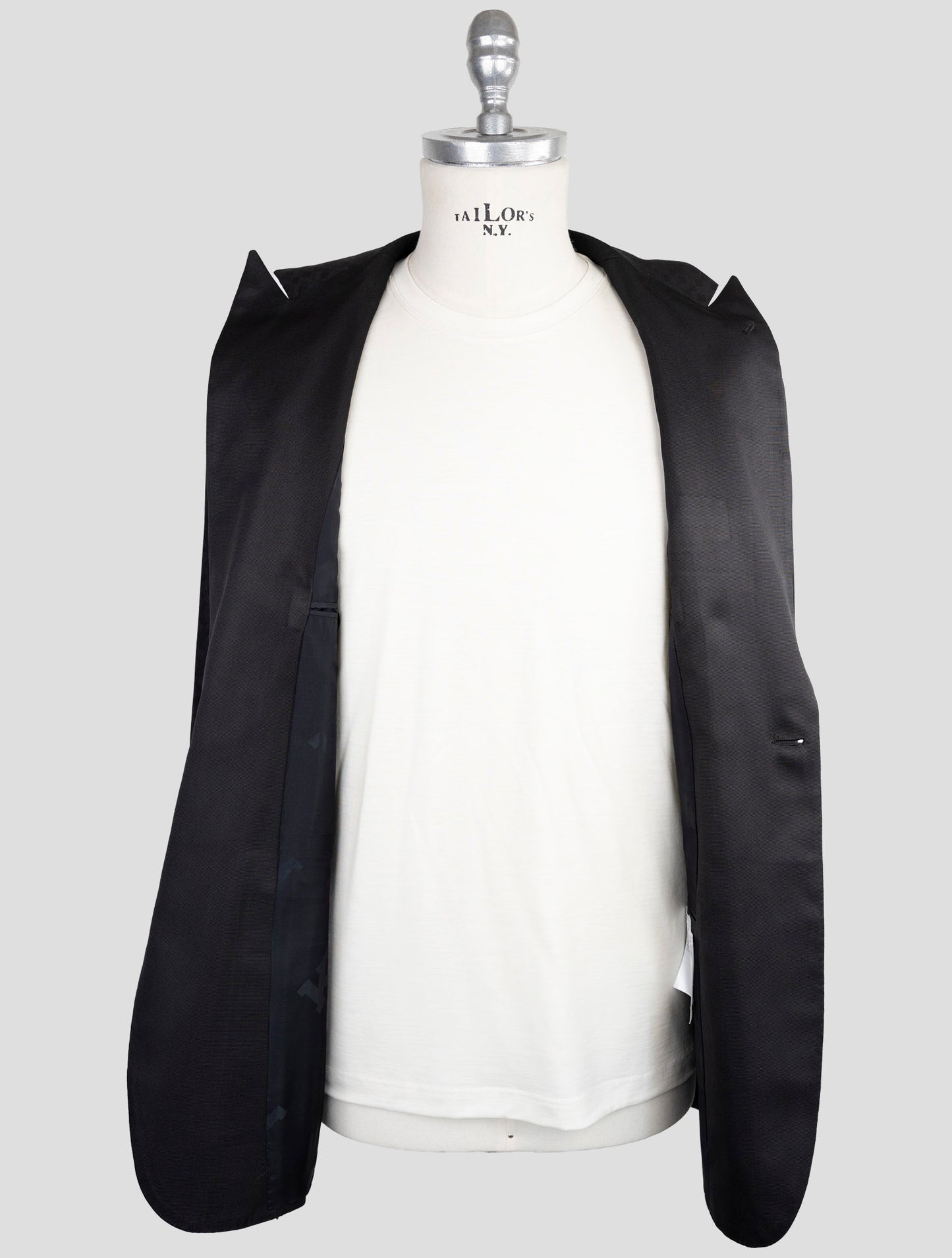 Kiton Knt Black Virgin Wool Mohair Blazer