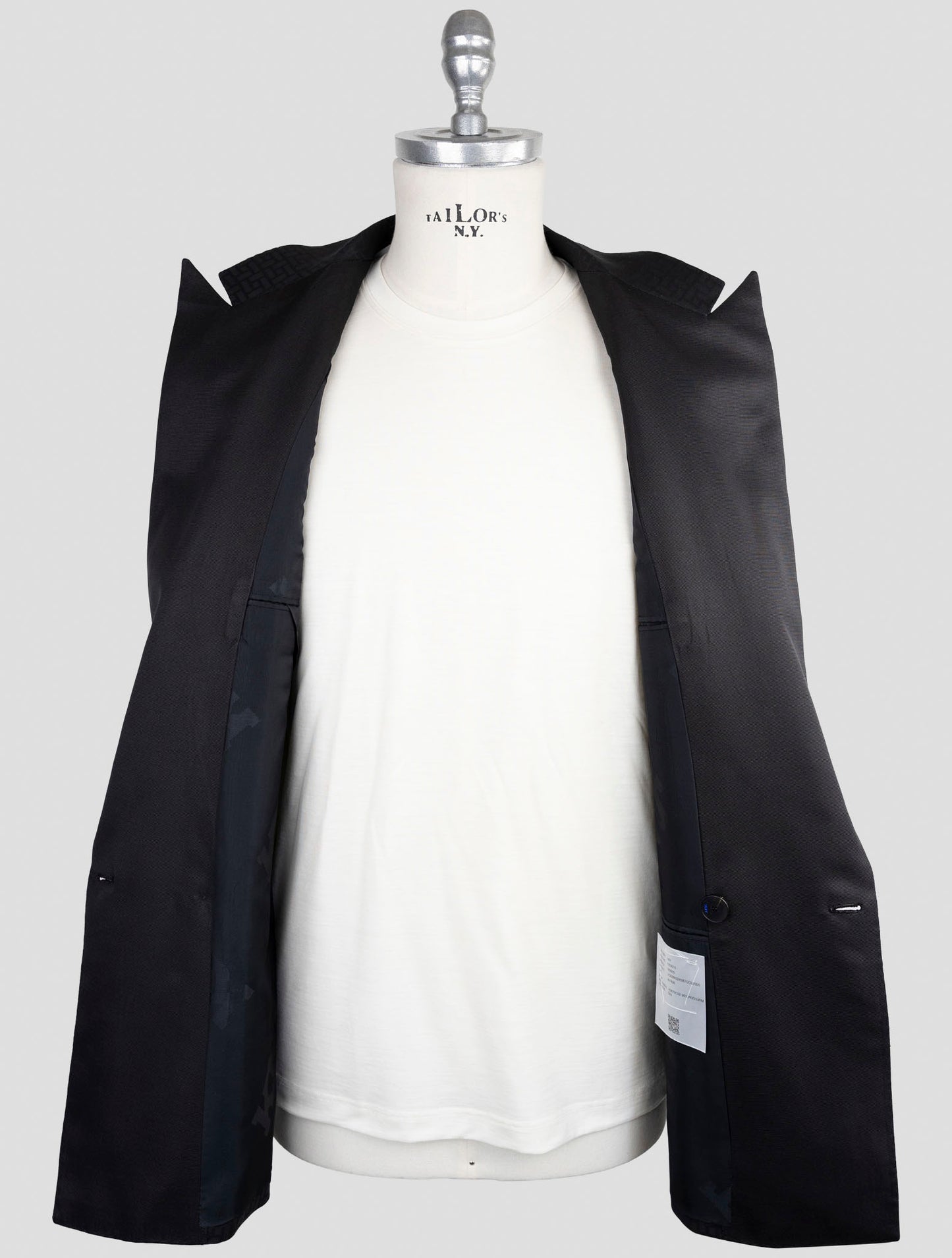 Kiton Knt Black Virgin Wool Mohair Blazer