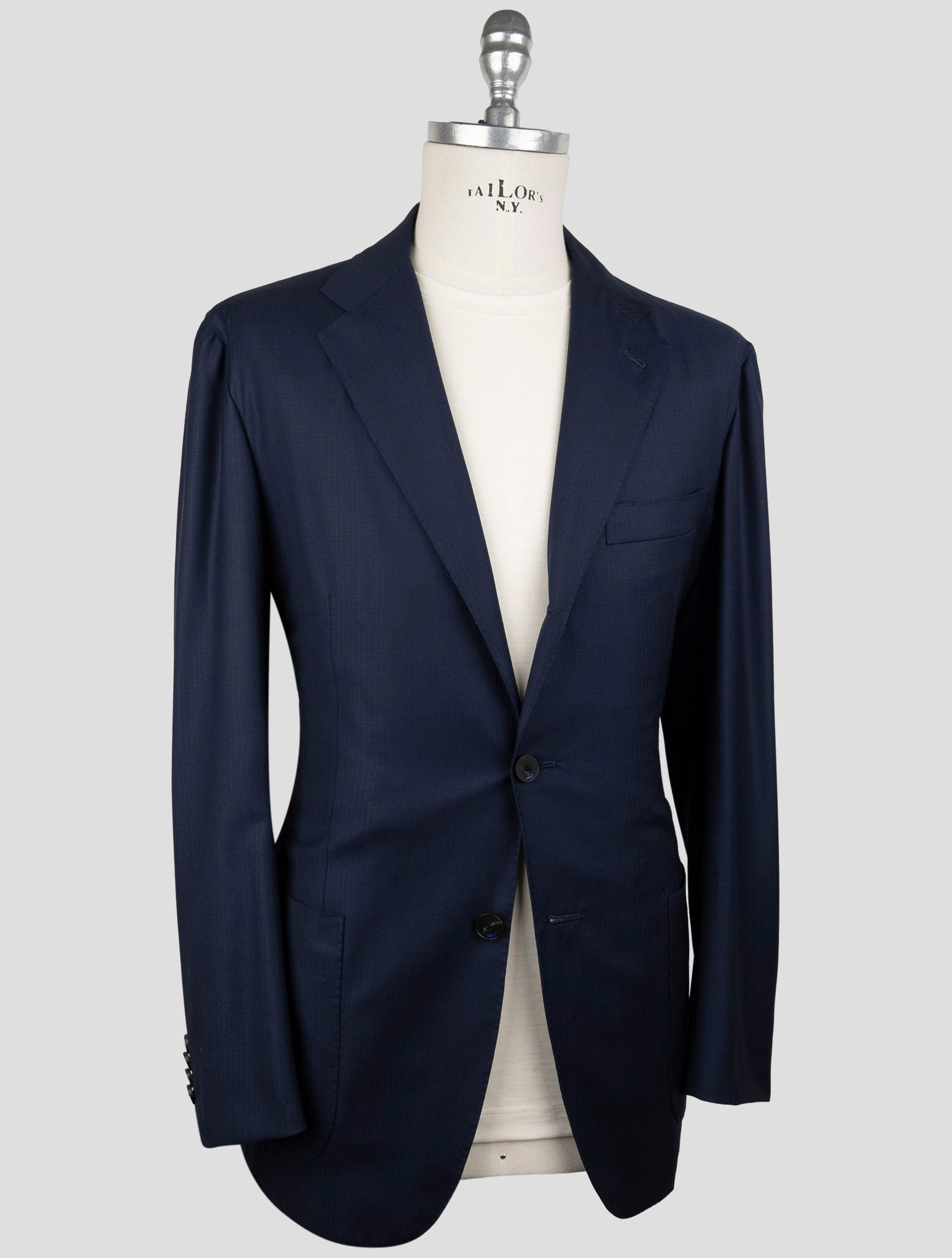 Kiton Knt Blue Virgin Wool Suit