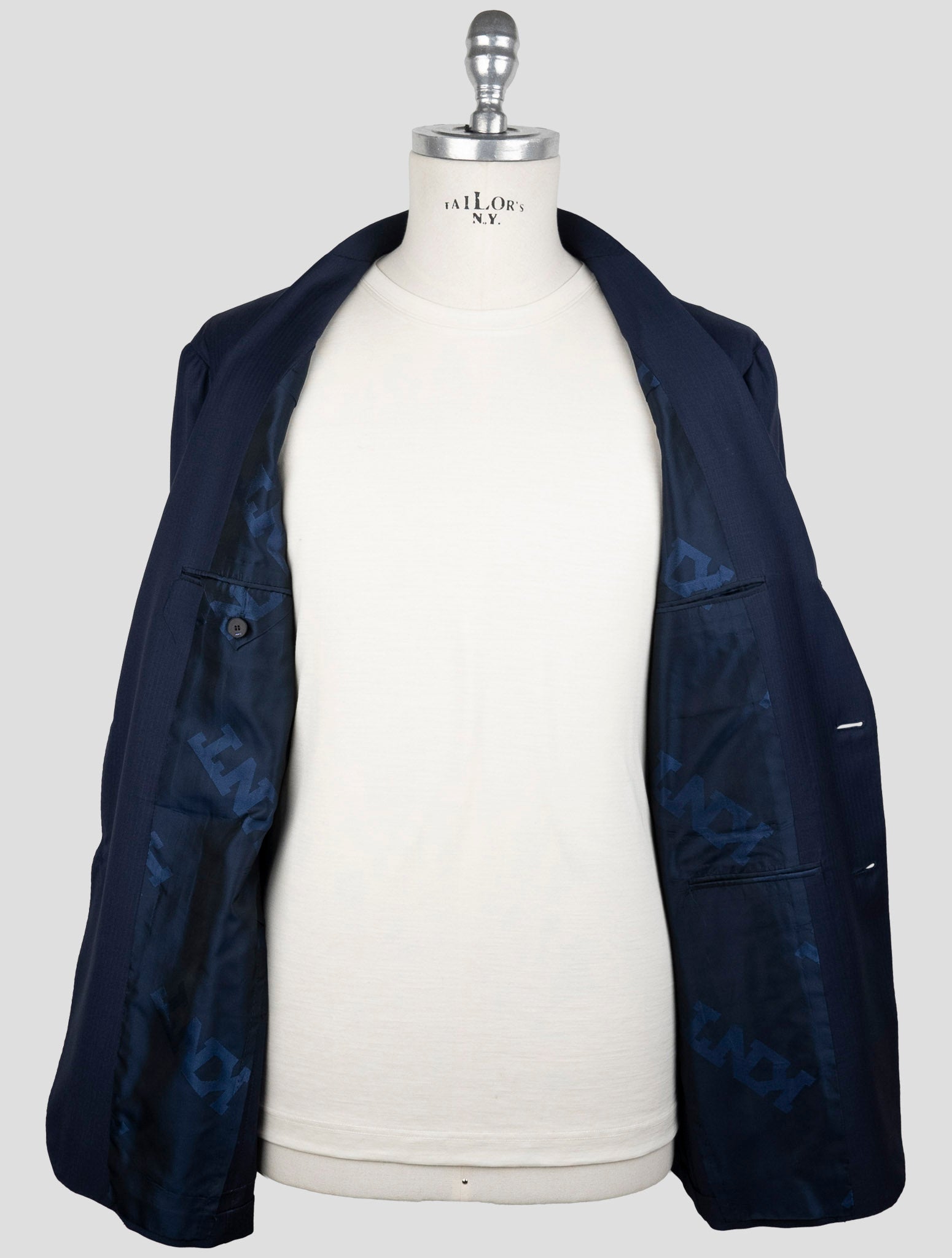 Kiton Knt Blue Virgin Wool Suit