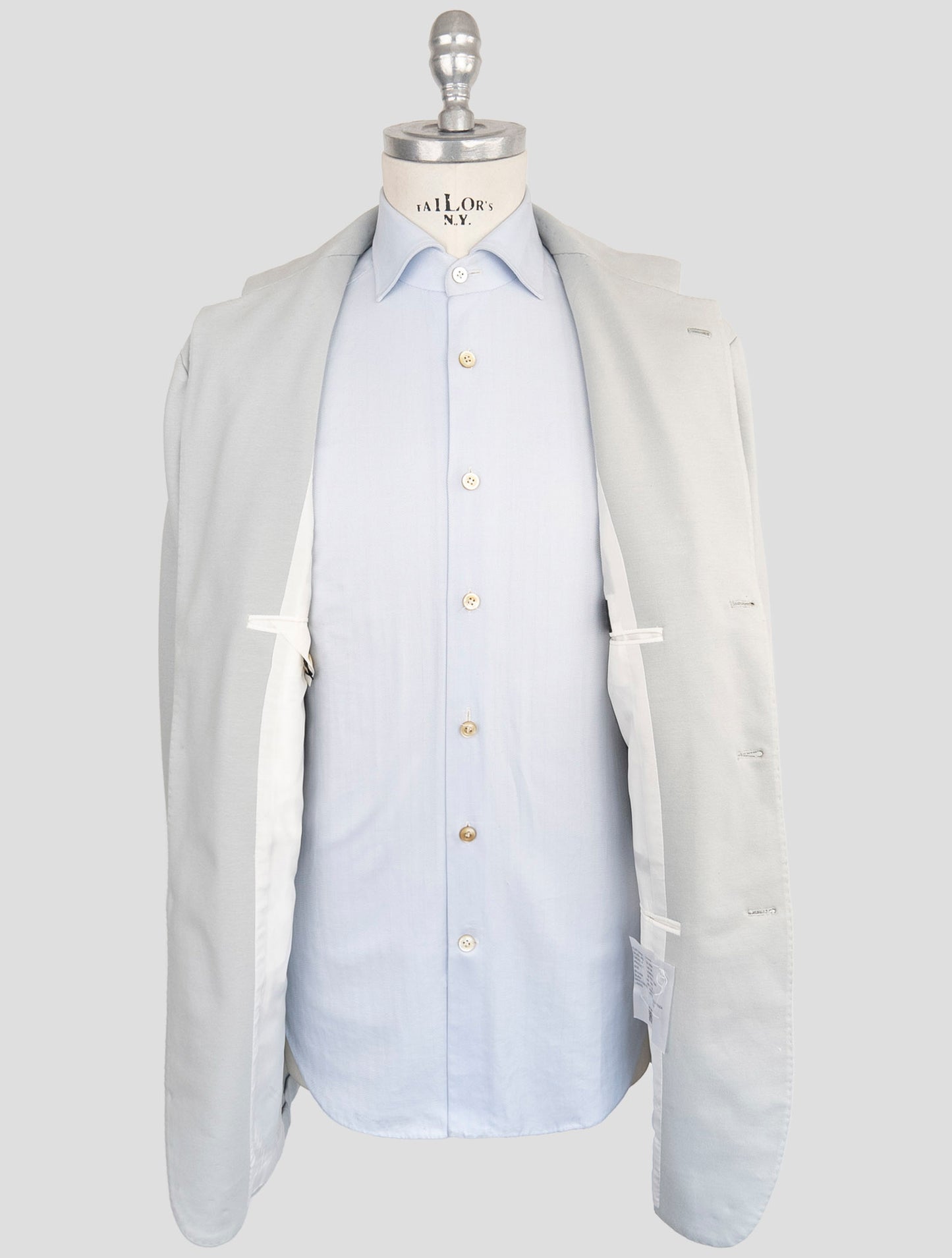 Kiton Light Gray Cotton Ea Blazer