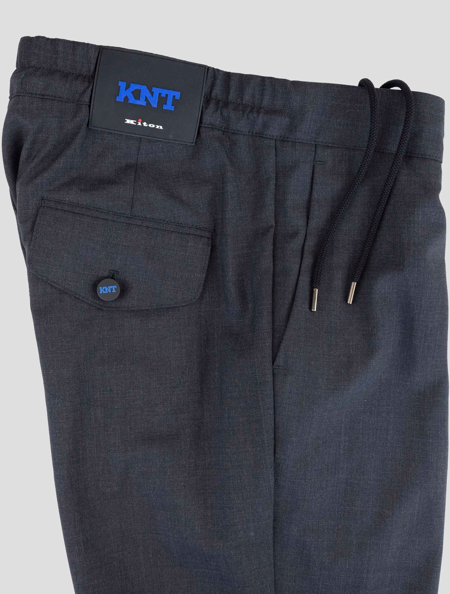Kiton Knt Dark Gray Wool Pants