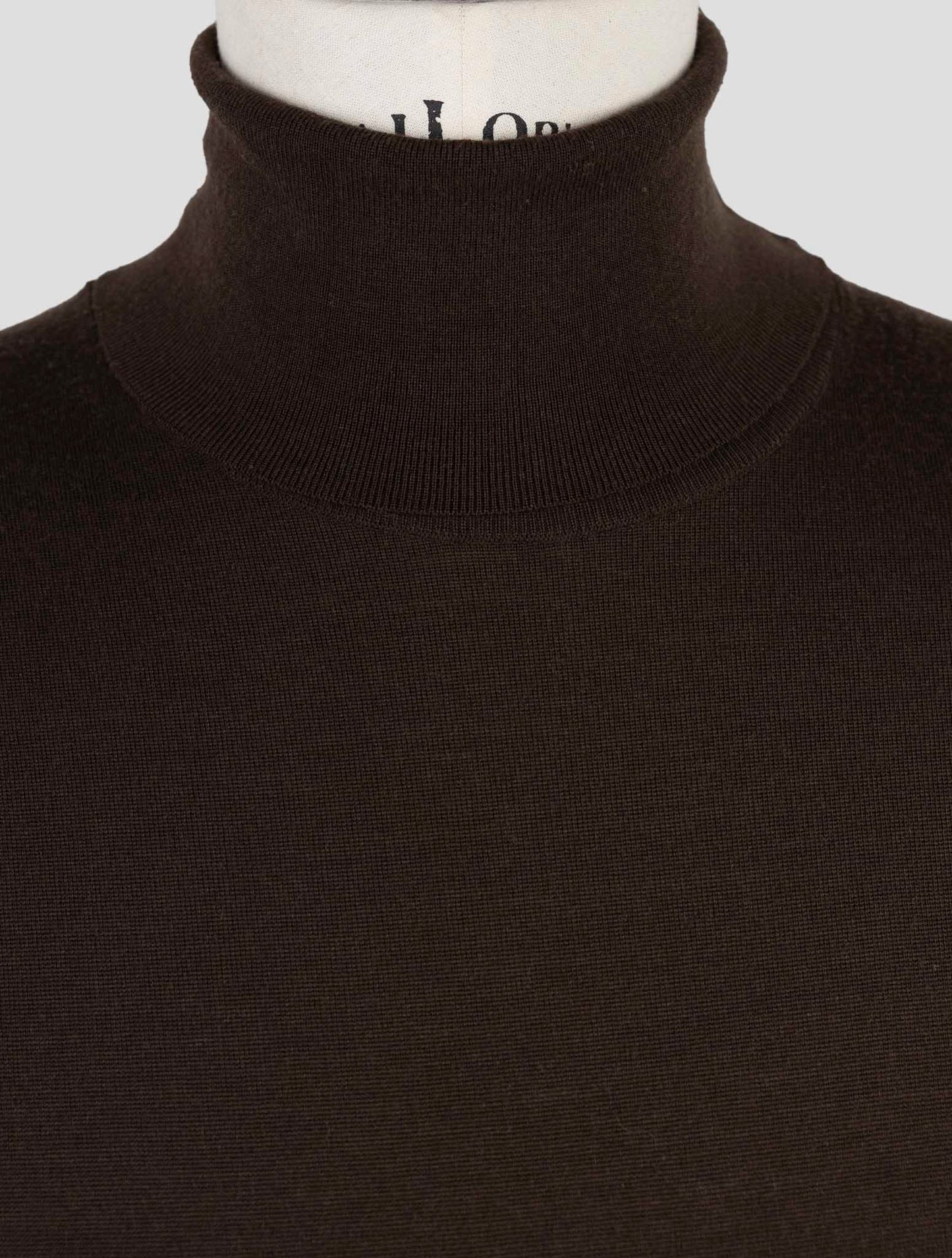 Kiton Brown Wool Sweater Turtleneck