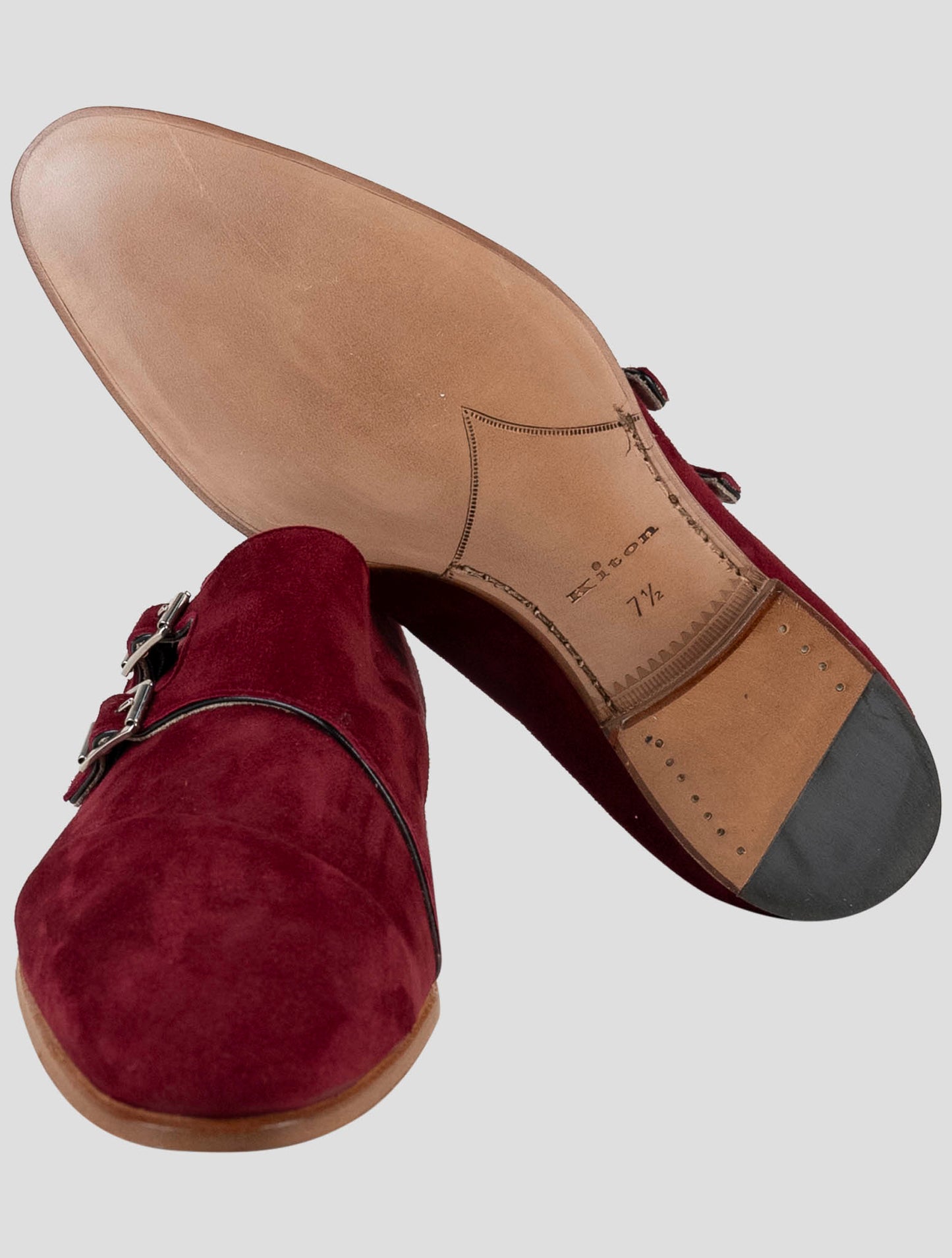 Kiton Burgundy Leather Sneakers