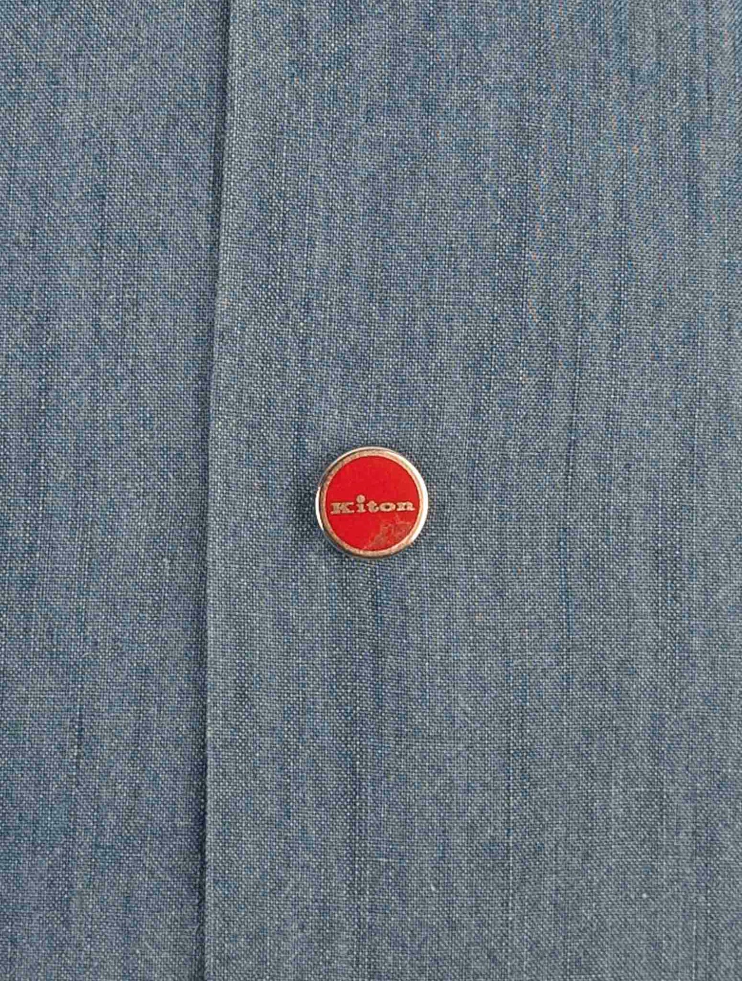 Kiton Blue Cotton Lyocell Shirt