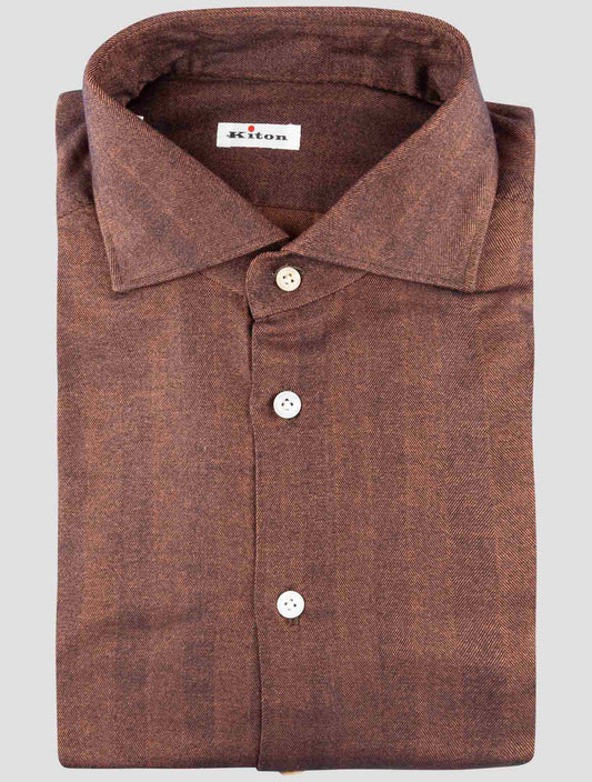 Kiton Brown Cotton Shirt